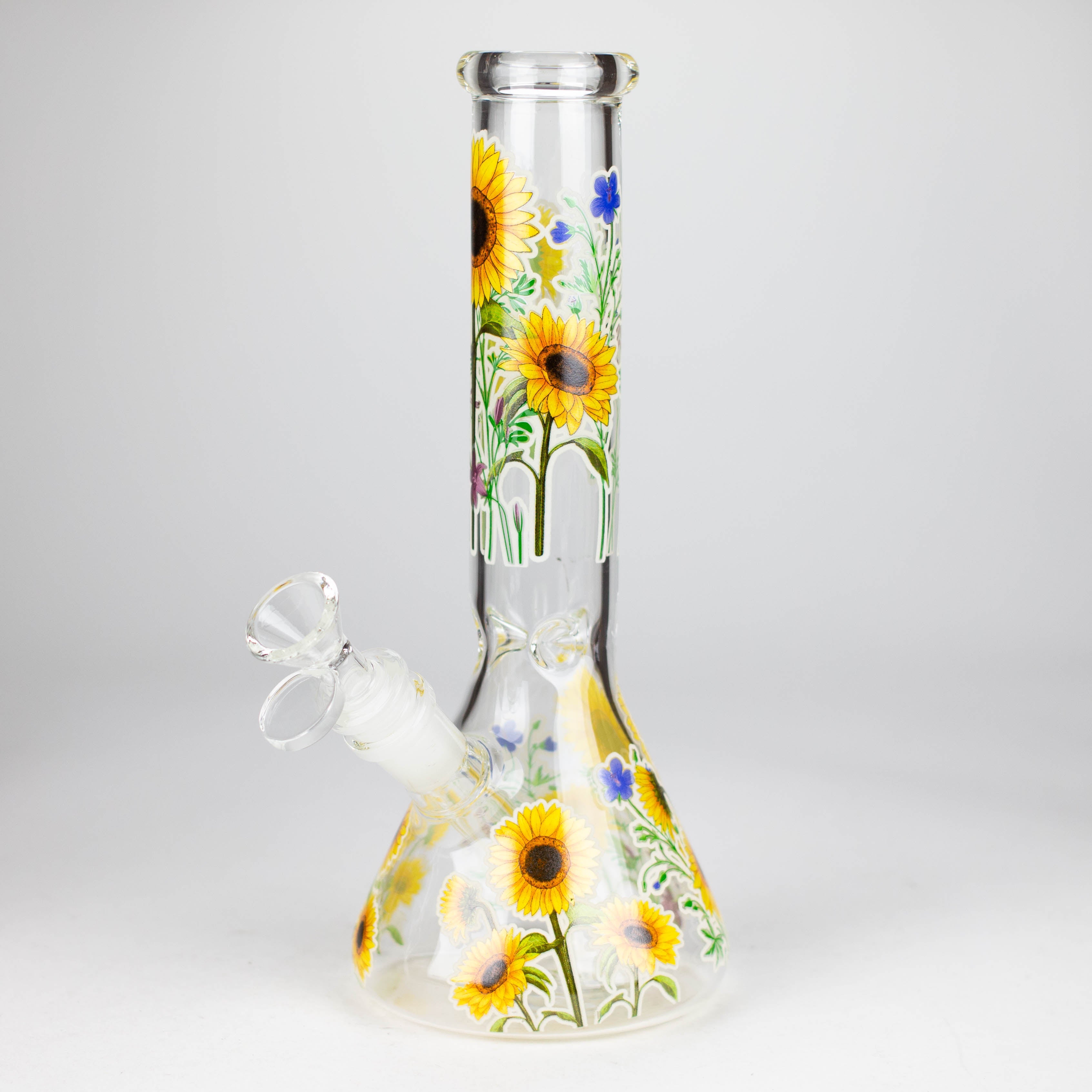 Z10" Glow in the dark Glass Bong With Flower Design