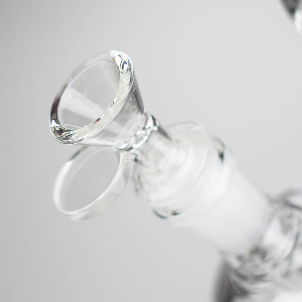 11" Round Shape Glass Bong With Leaf Design