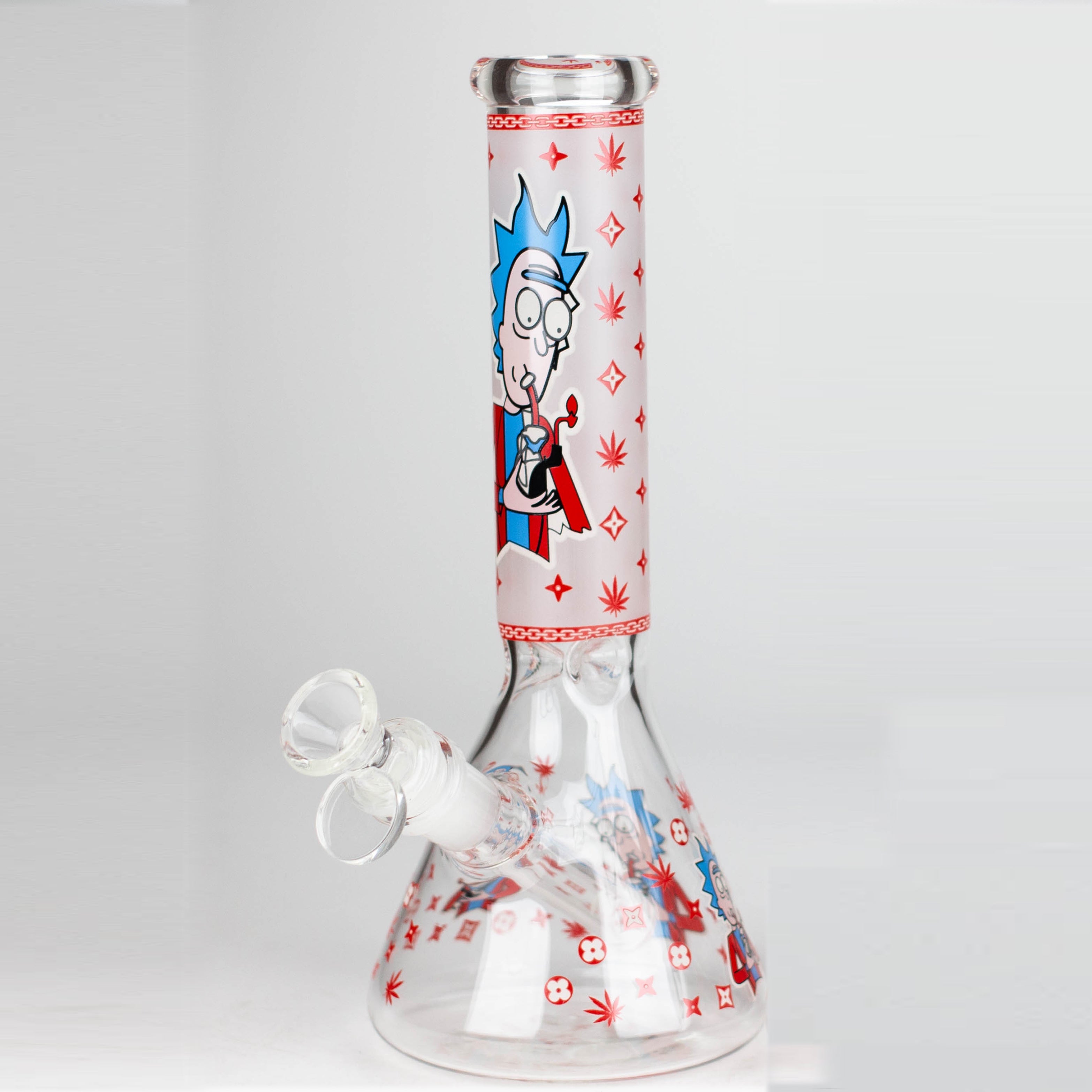 Z10" Glow in the dark Glass Bong With RM Design
