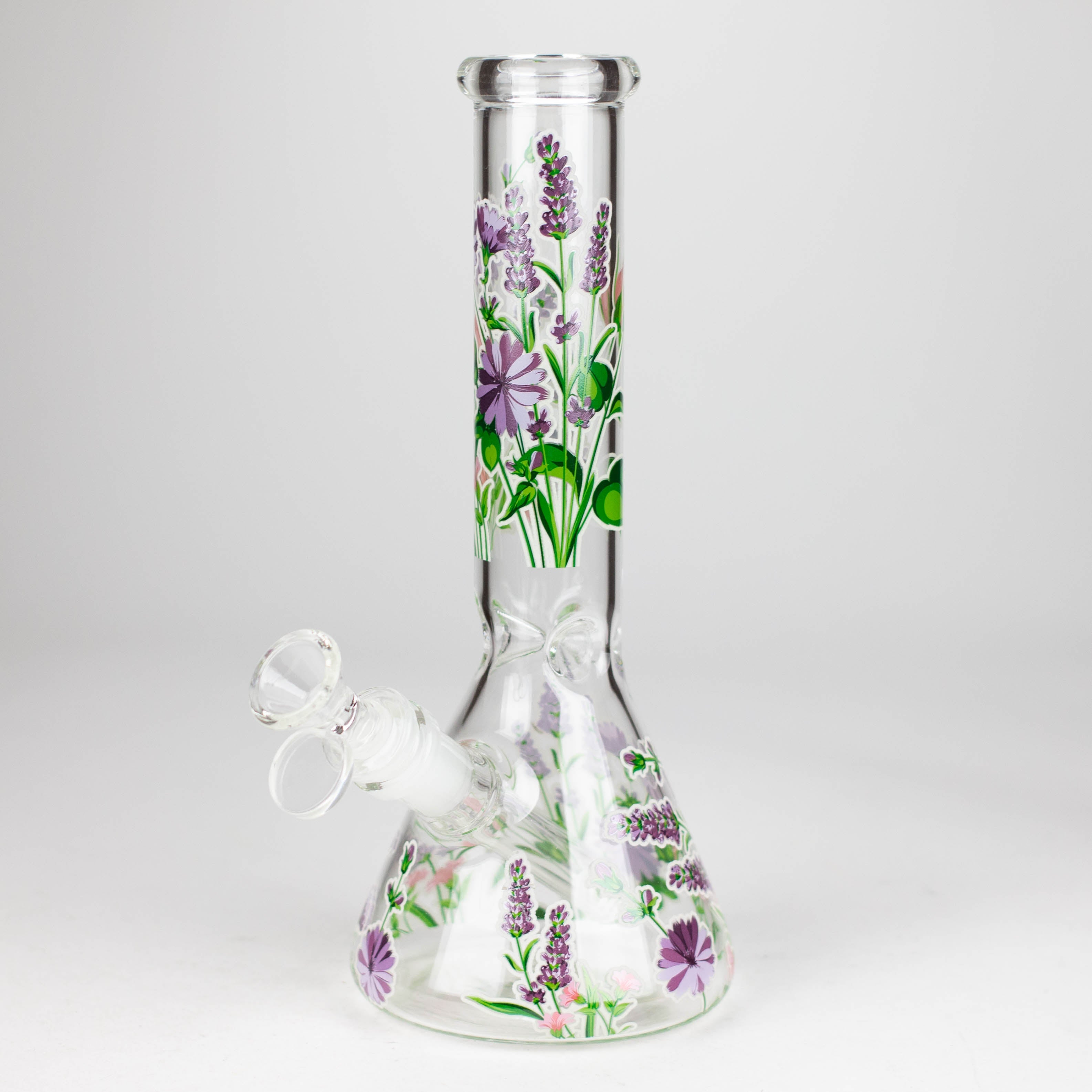 Z10" Glow in the dark Glass Bong With Flower Design