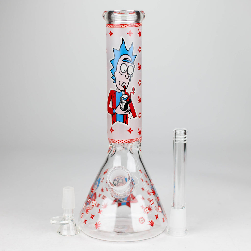 Z10" Glow in the dark Glass Bong With RM Design