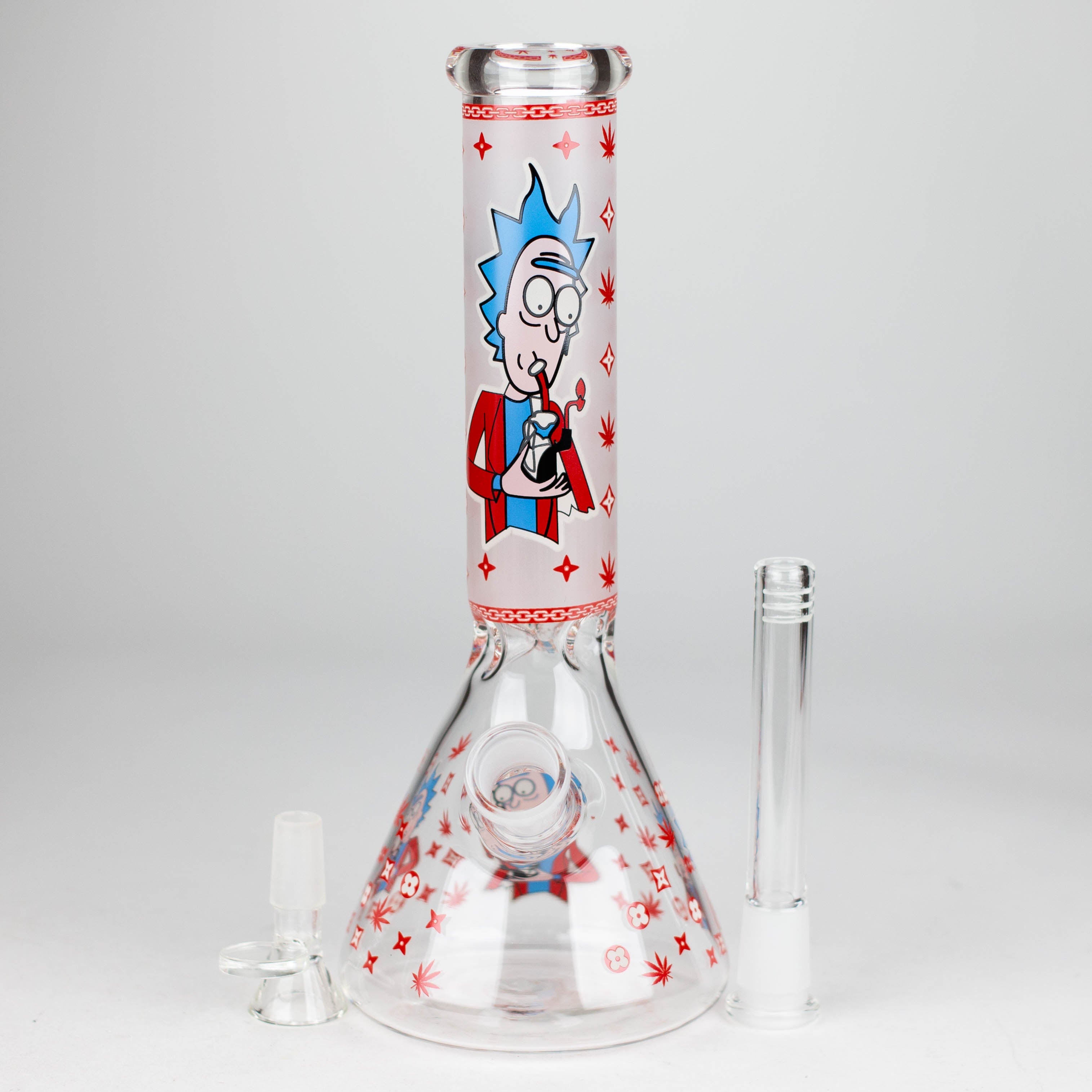 Z10" Glow in the dark Glass Bong With RM Design