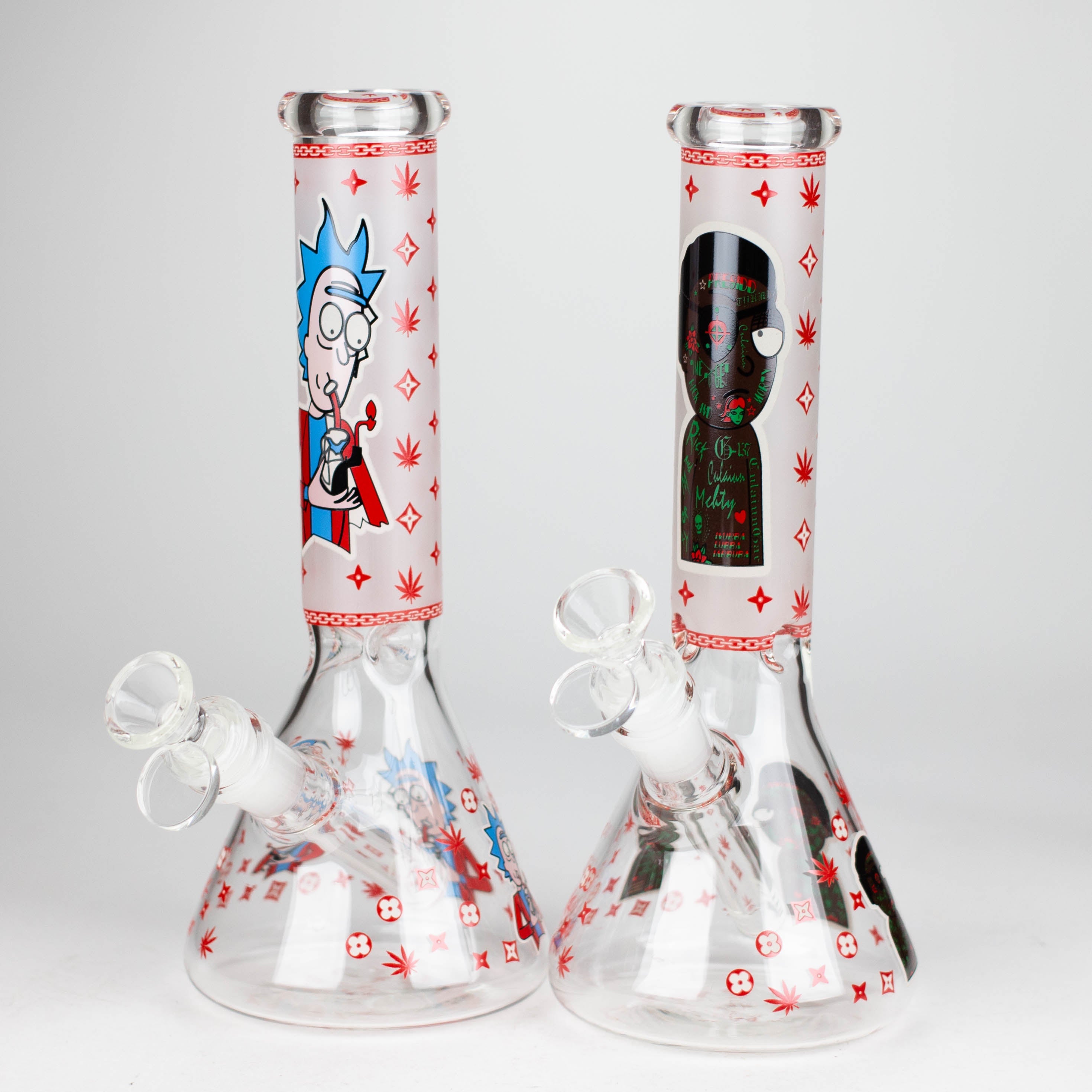 Z10" Glow in the dark Glass Bong With RM Design