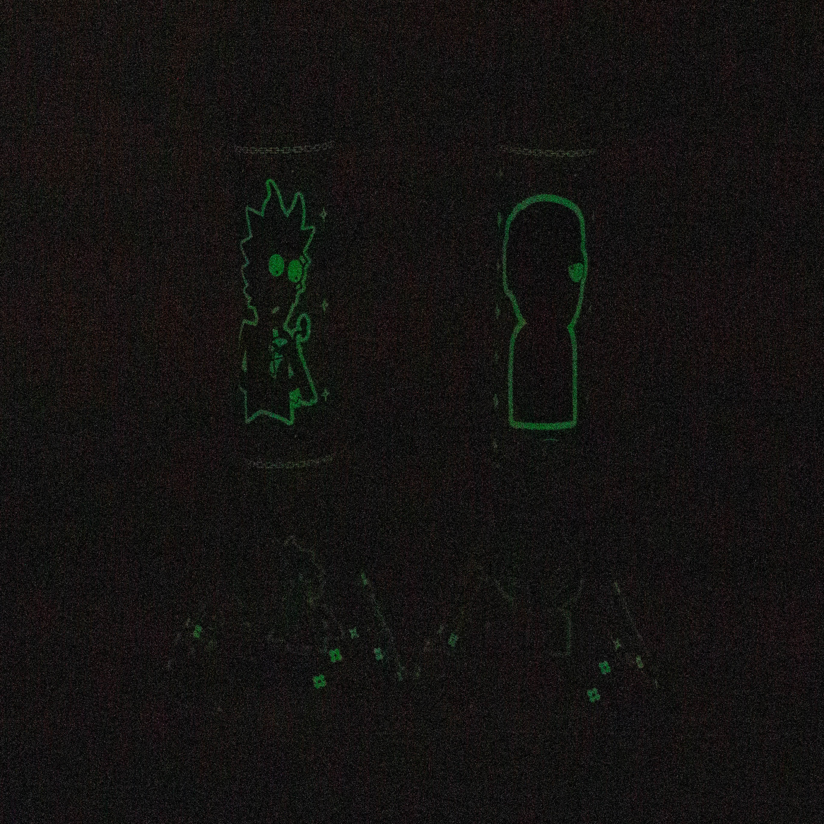 Z10" Glow in the dark Glass Bong With RM Design