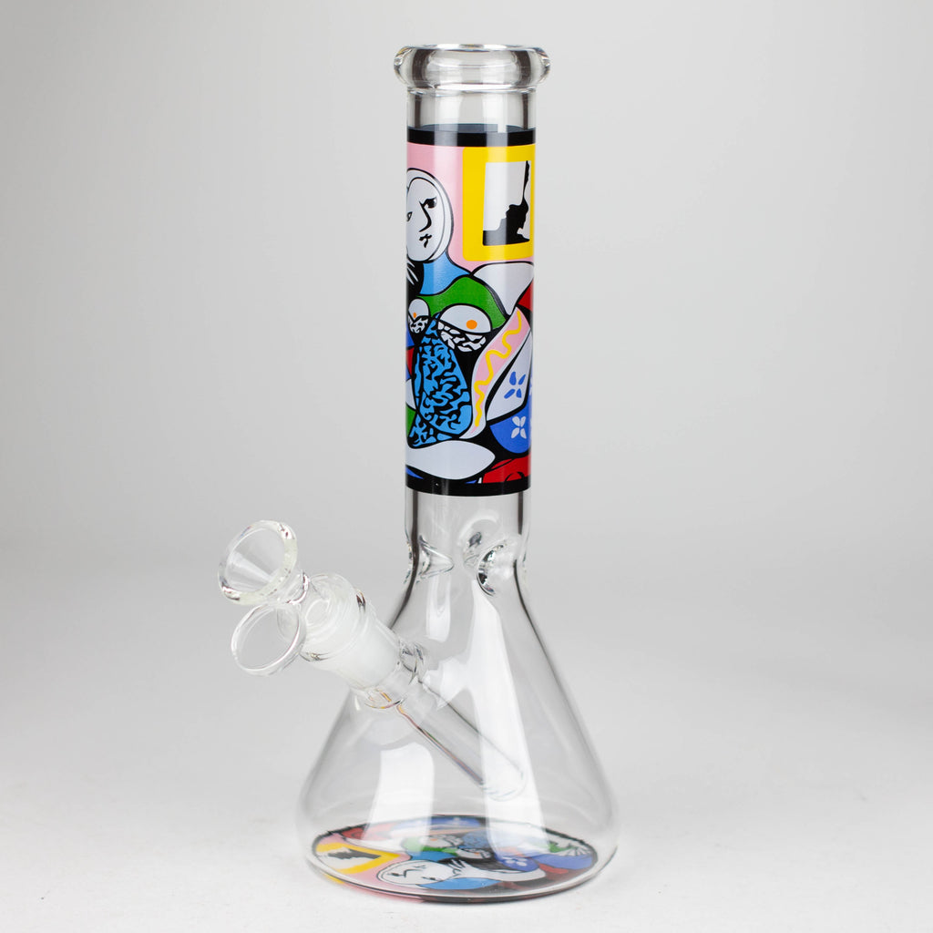 Z10" Glass Bong With Abstract Art Design