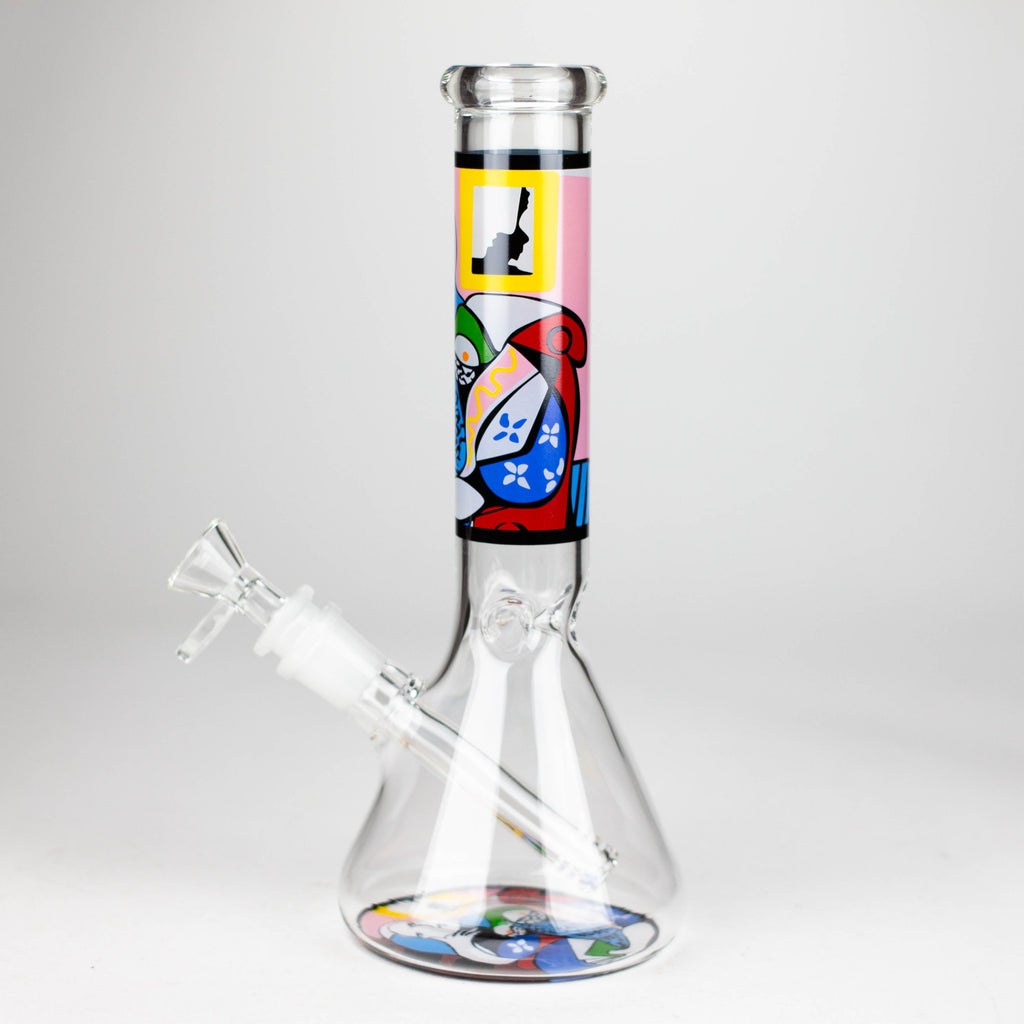 Z10" Glass Bong With Abstract Art Design