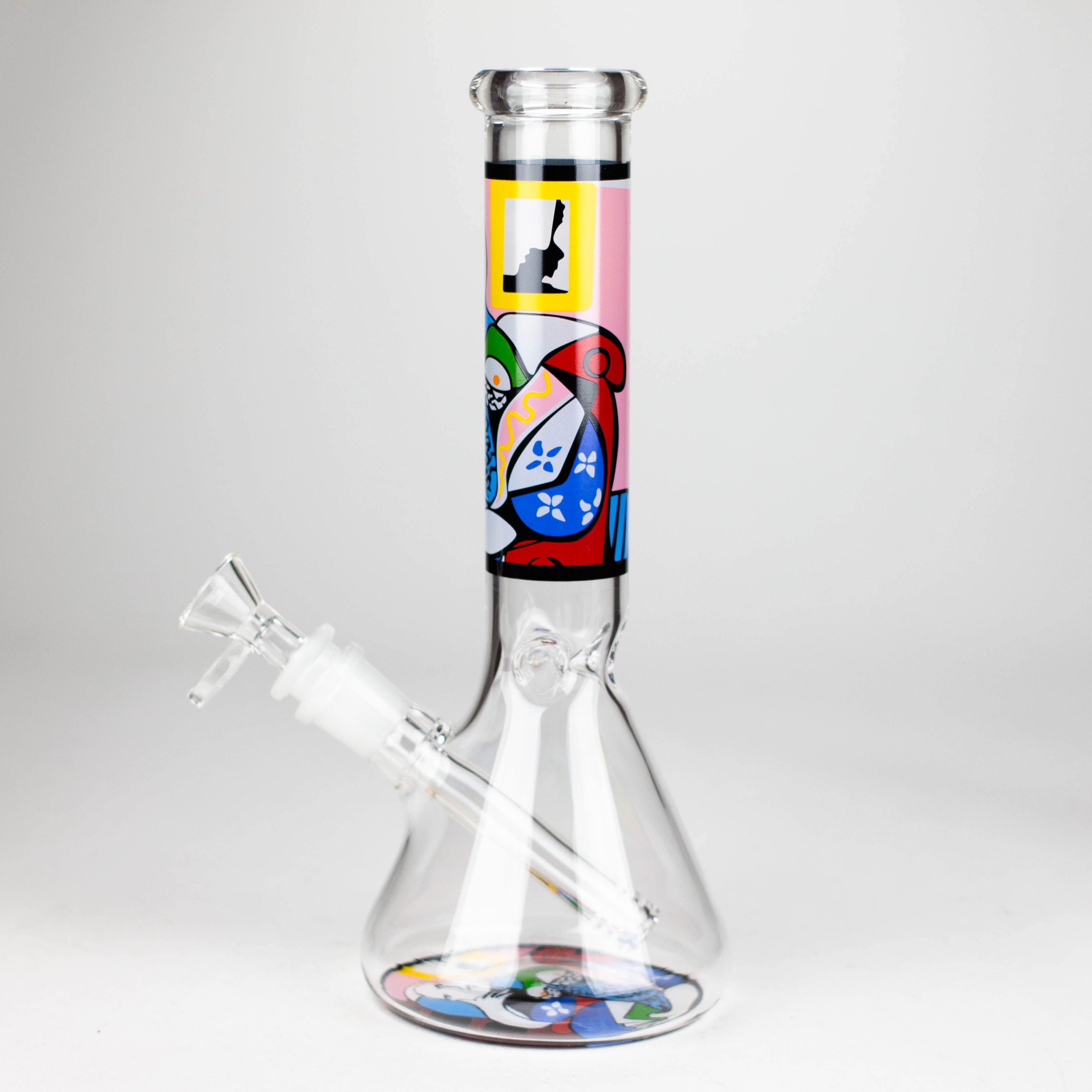 Z10" Glass Bong With Abstract Art Design