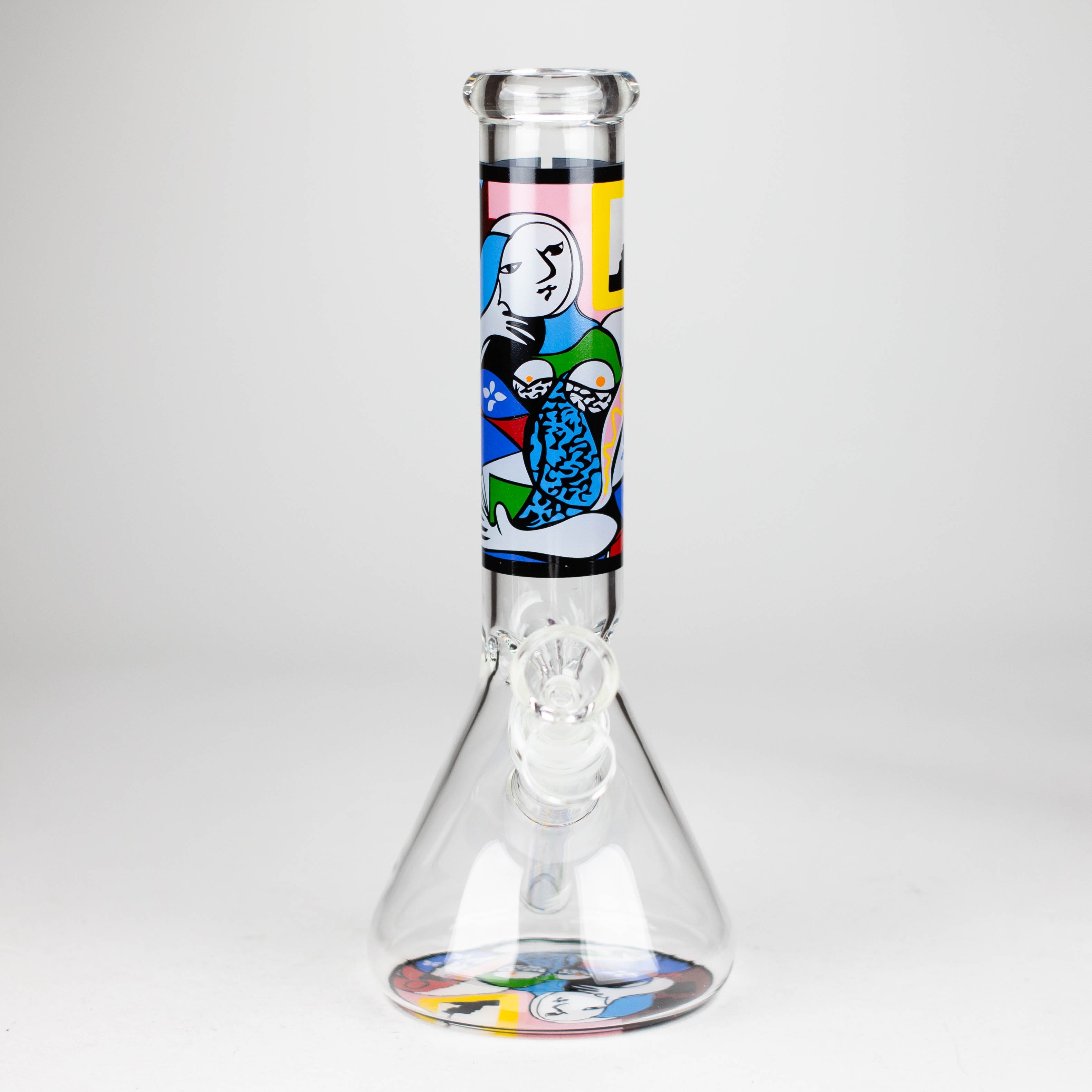 Z10" Glass Bong With Abstract Art Design