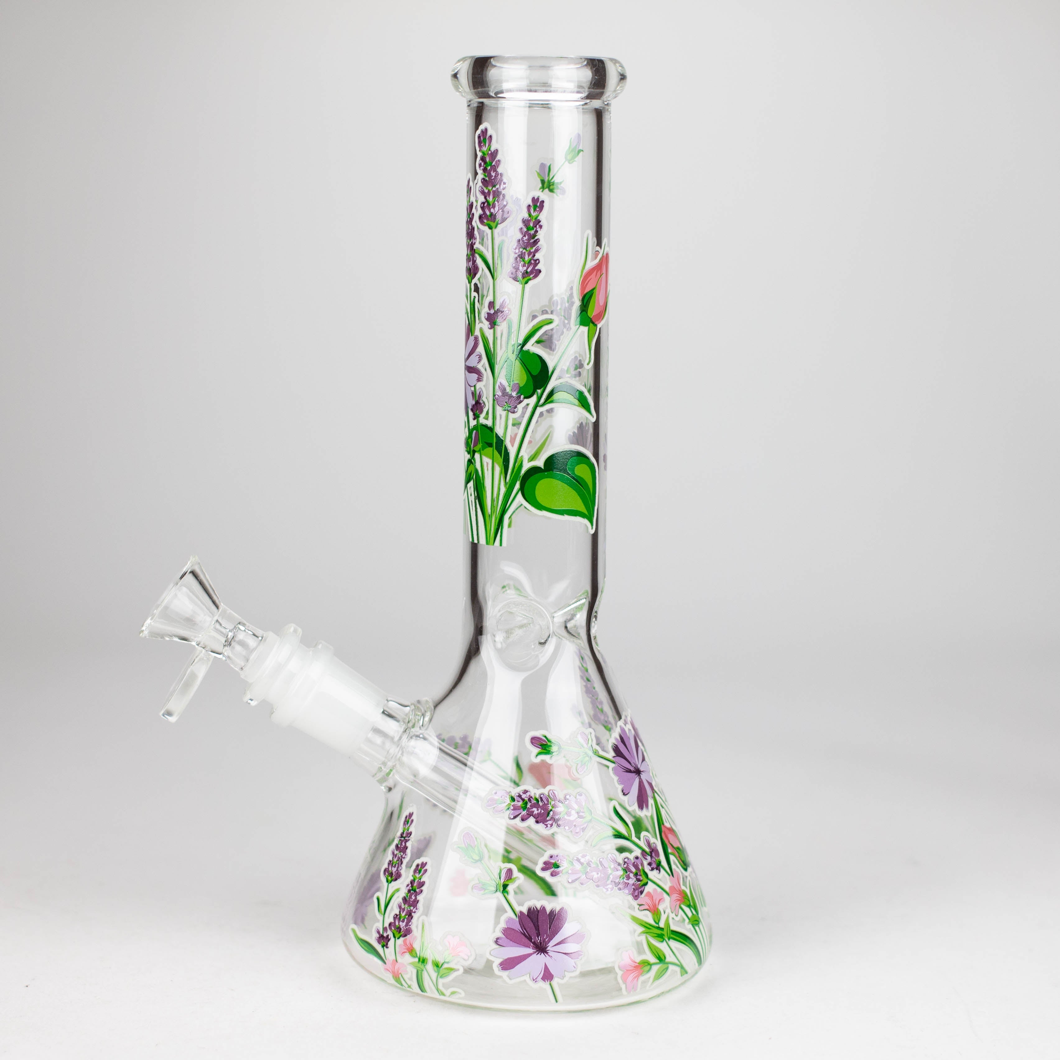 Z10" Glow in the dark Glass Bong With Flower Design