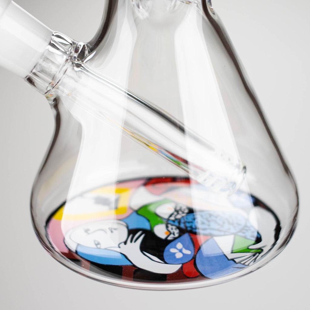 Z10" Glass Bong With Abstract Art Design