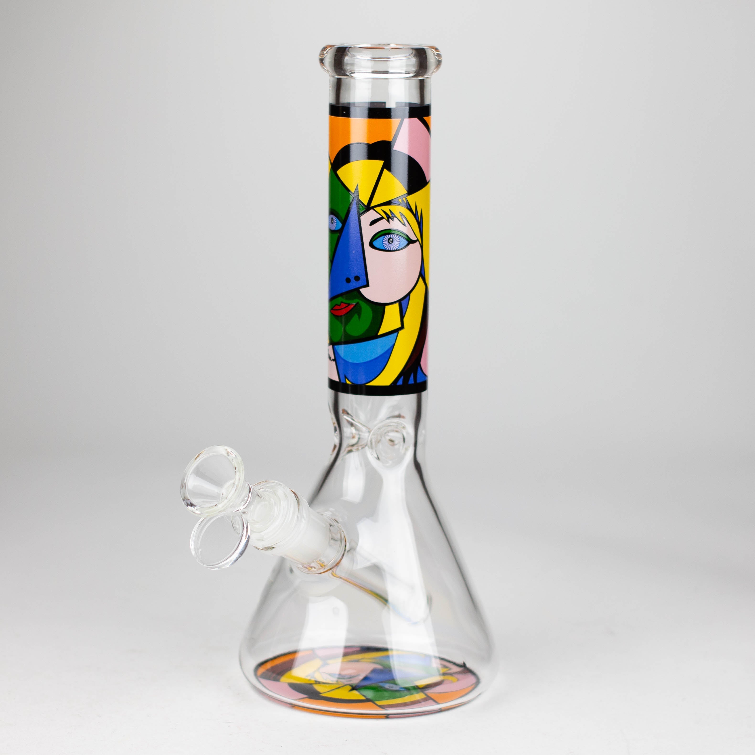 Z10" Glass Bong With Abstract Art Design