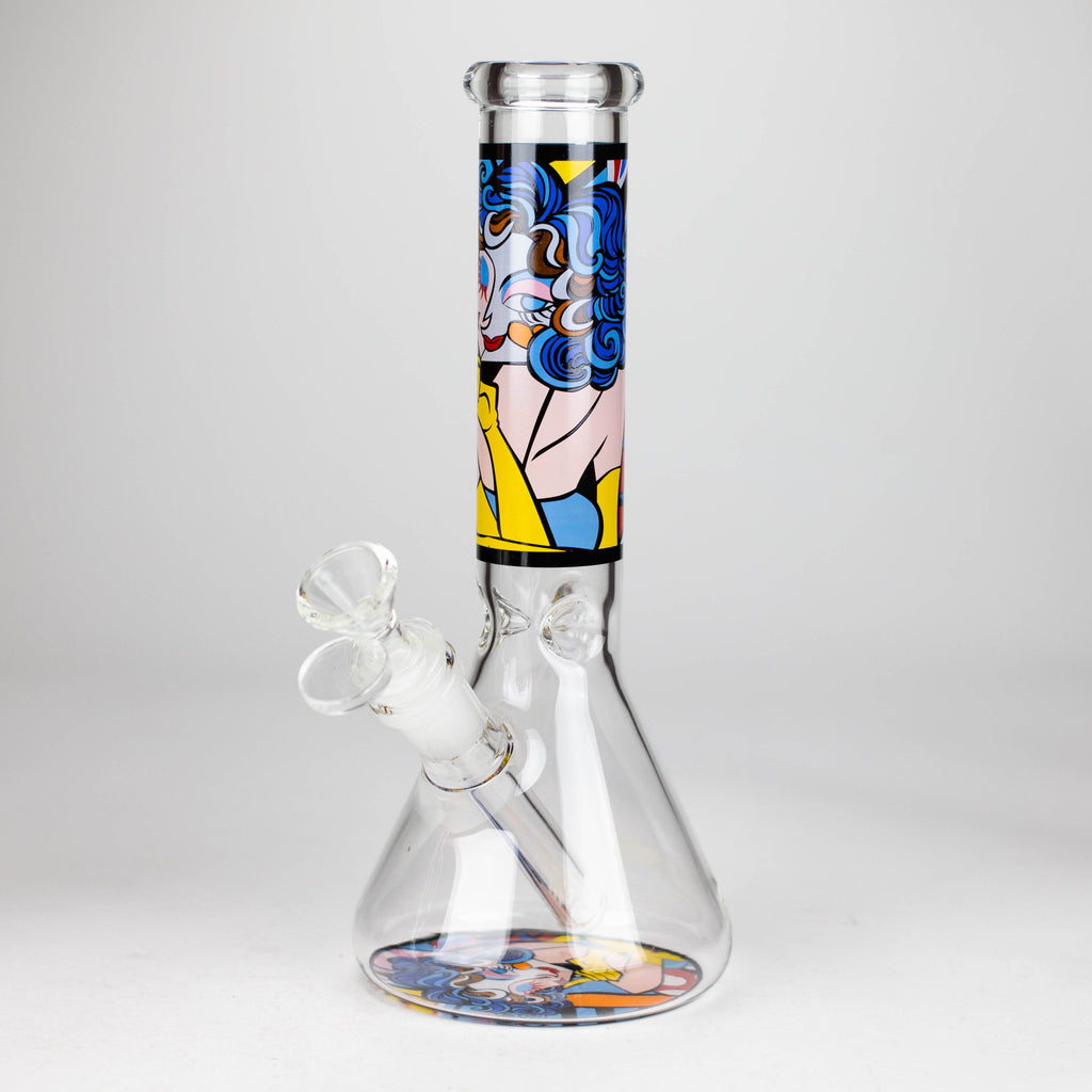 Z10" Glass Bong With Abstract Art Design