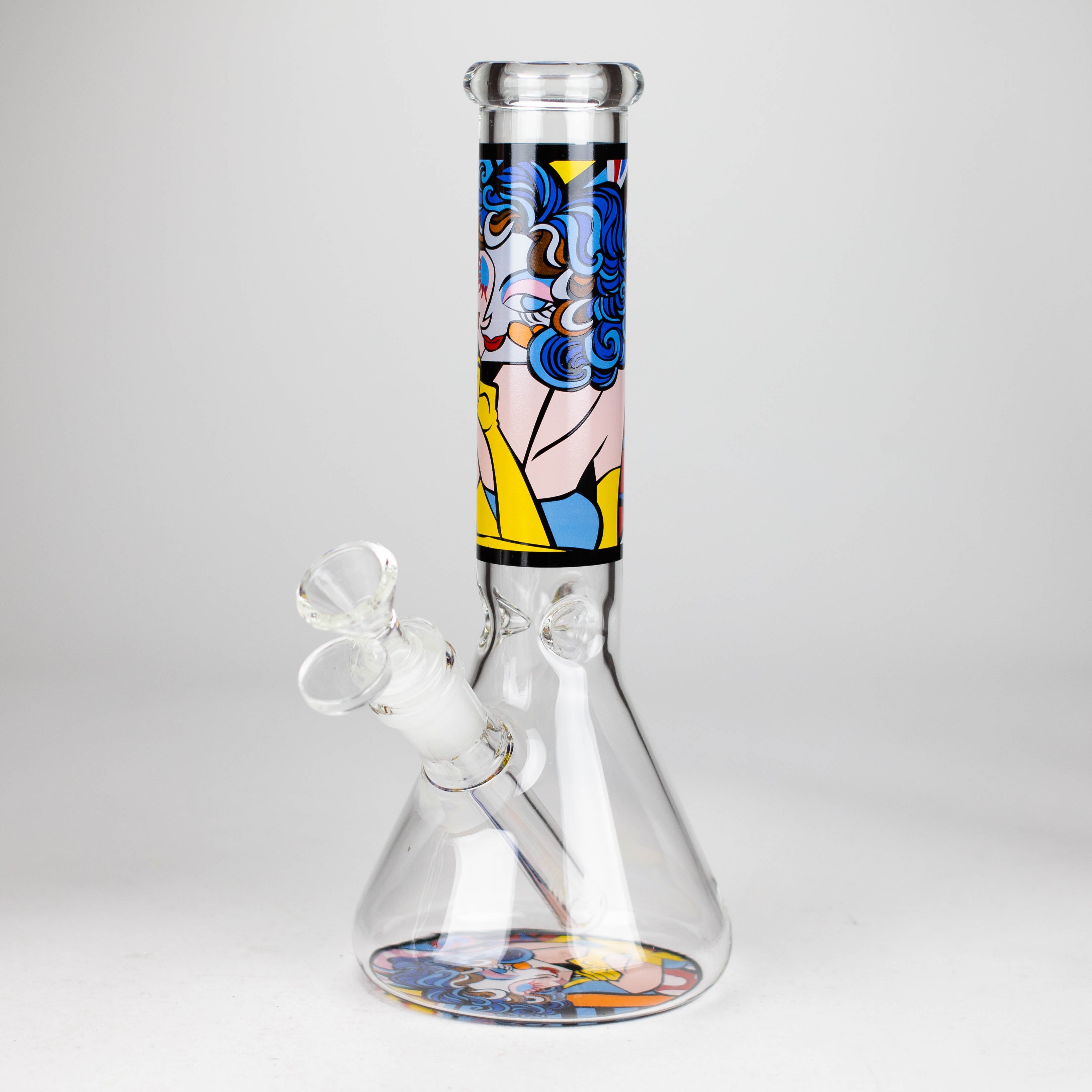 Z10" Glass Bong With Abstract Art Design