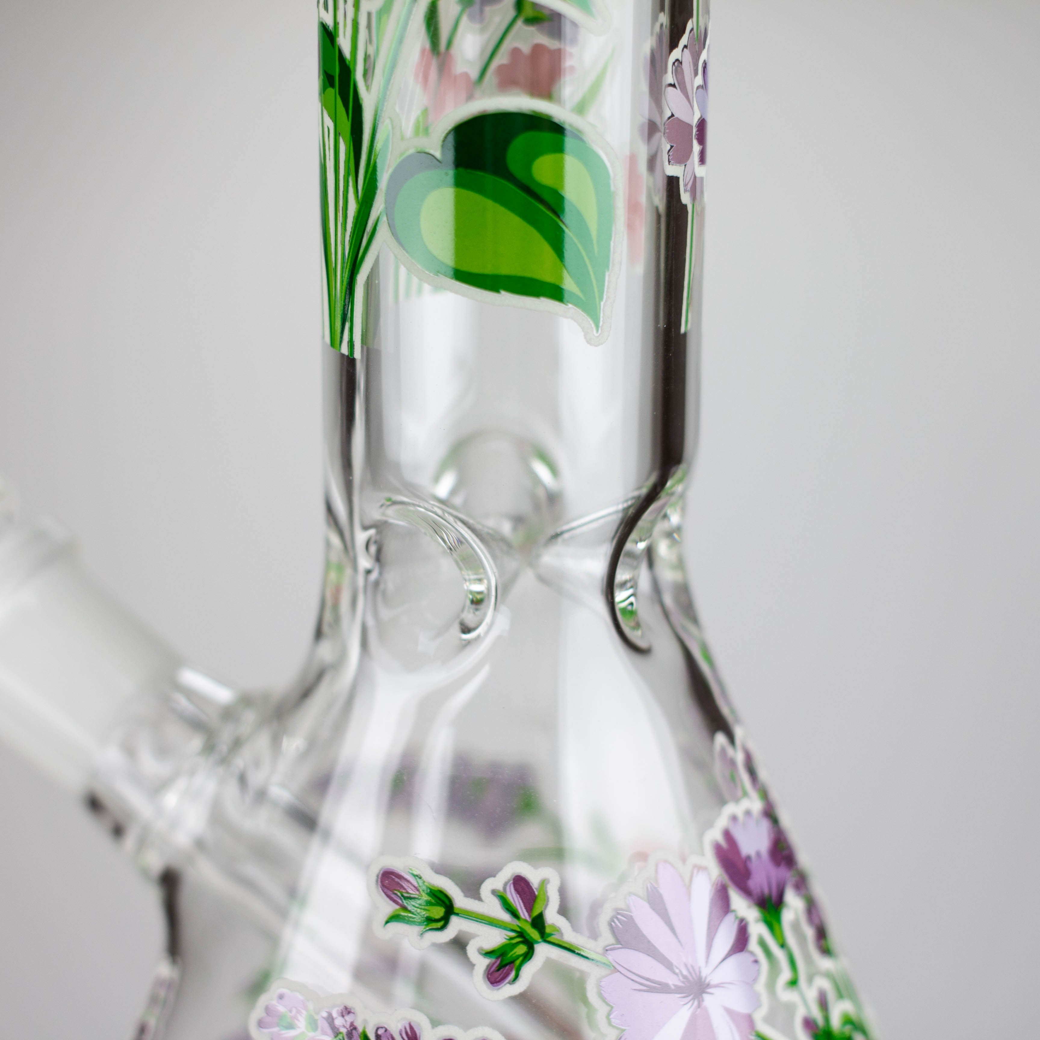 Z10" Glow in the dark Glass Bong With Flower Design
