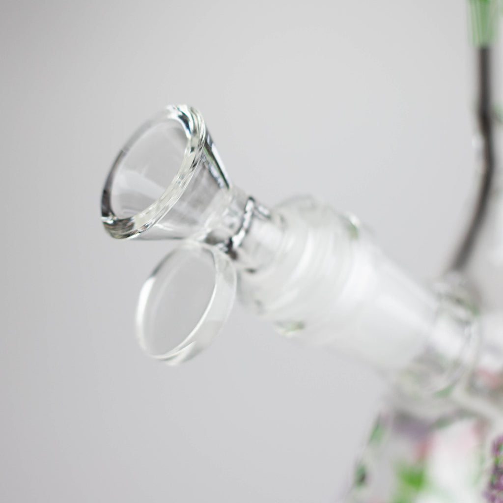 Z10" Glow in the dark Glass Bong With Flower Design