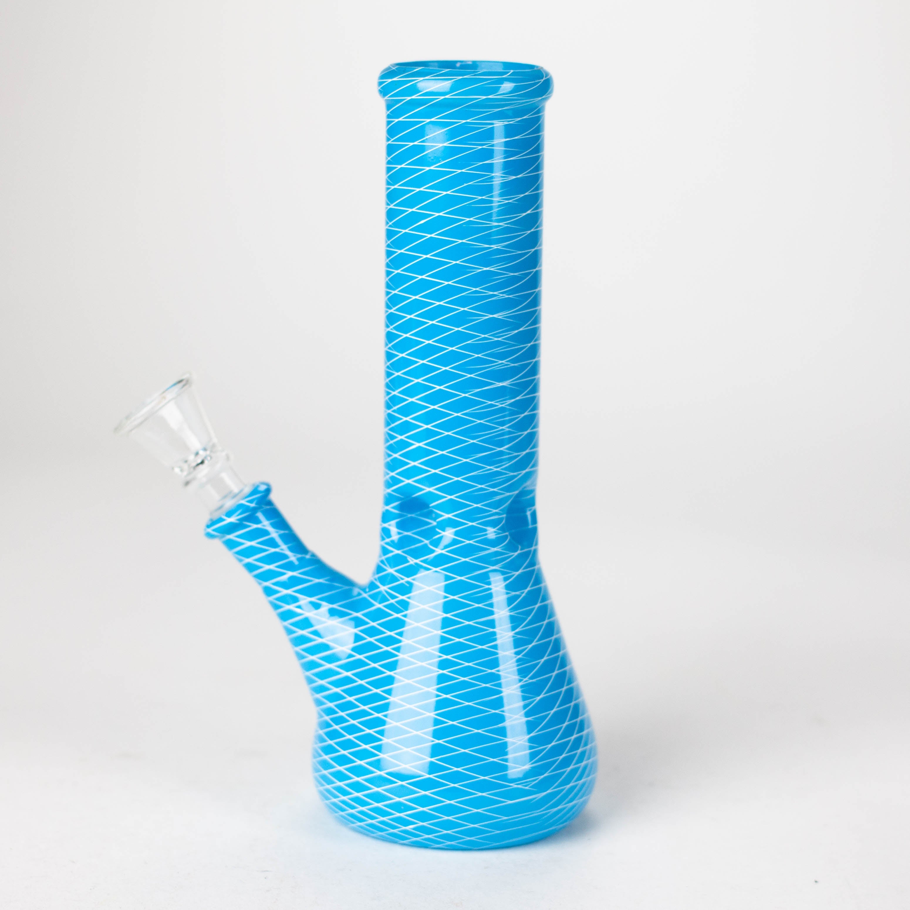 8" web designed assorted color beaker glass bong