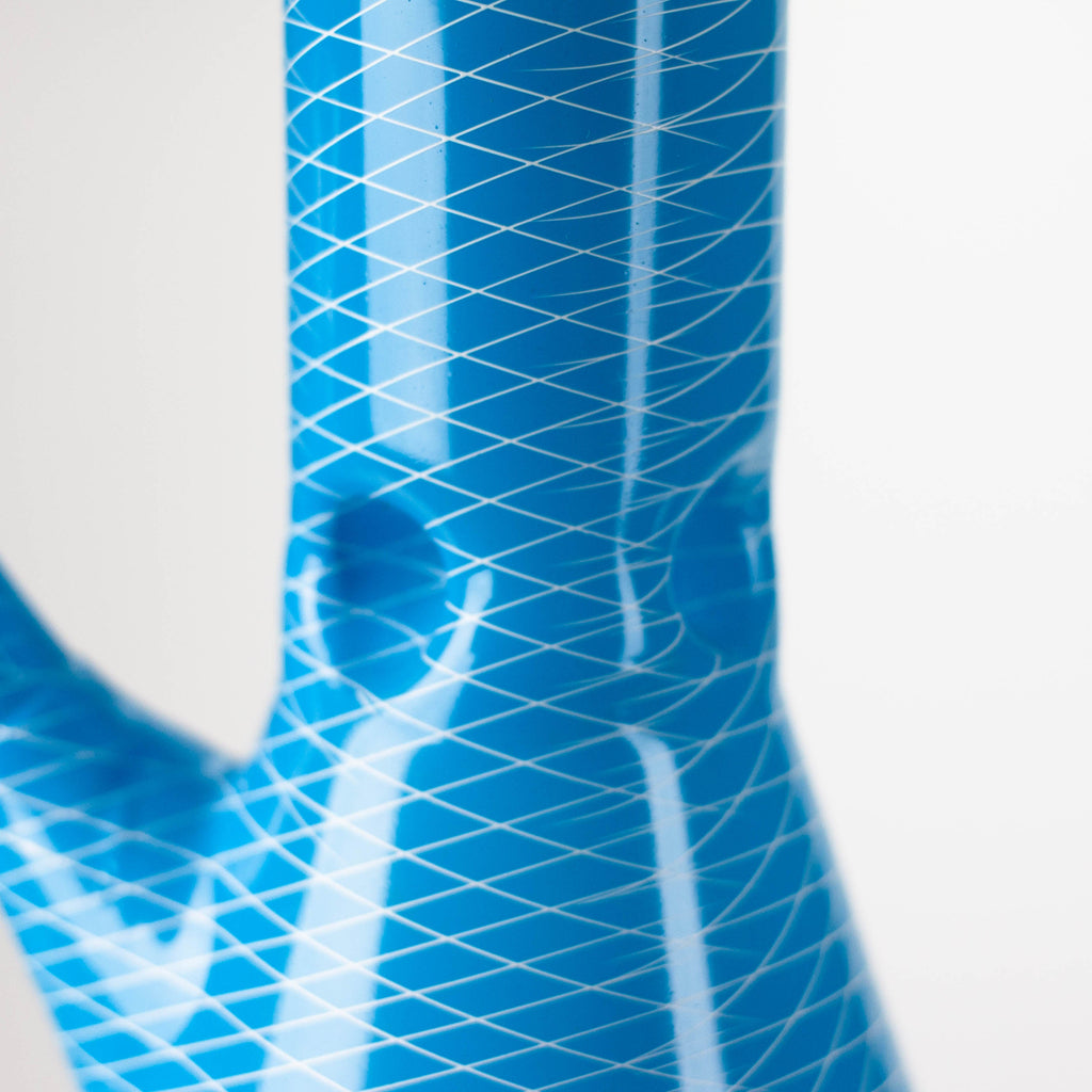 8" web designed assorted color beaker glass bong