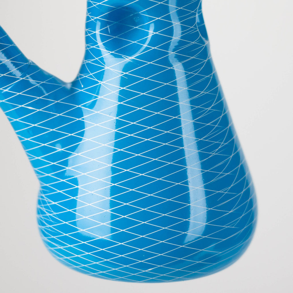 8" web designed assorted color beaker glass bong