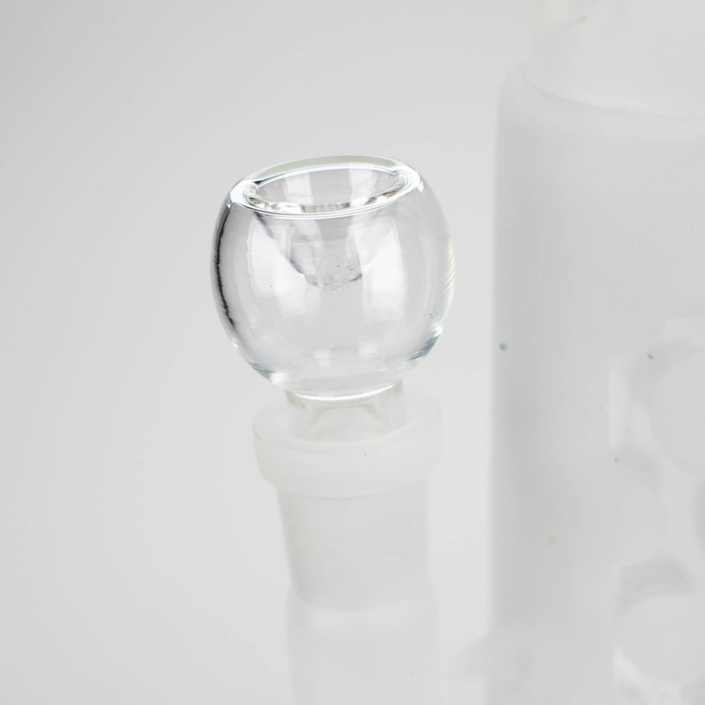14" Glow in the dark straight tube glass bong with honey comb diffuser