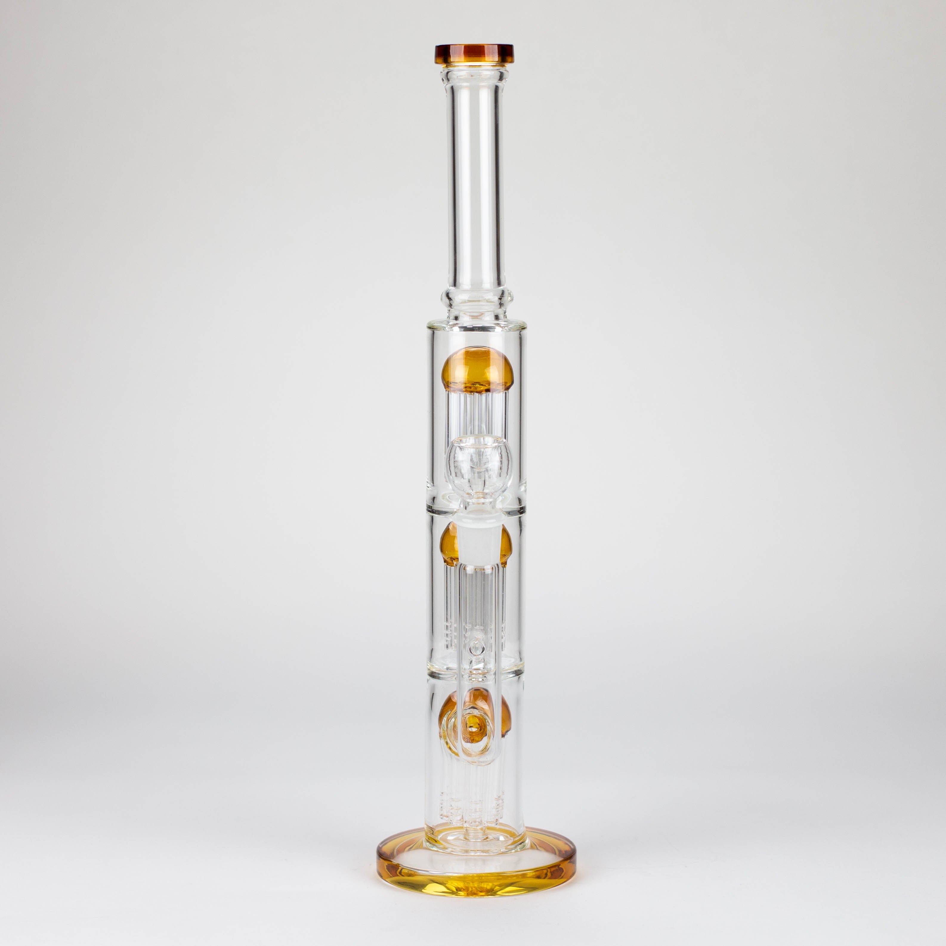 16" straight tube glass water bong with tree-arm percolator and diffuser