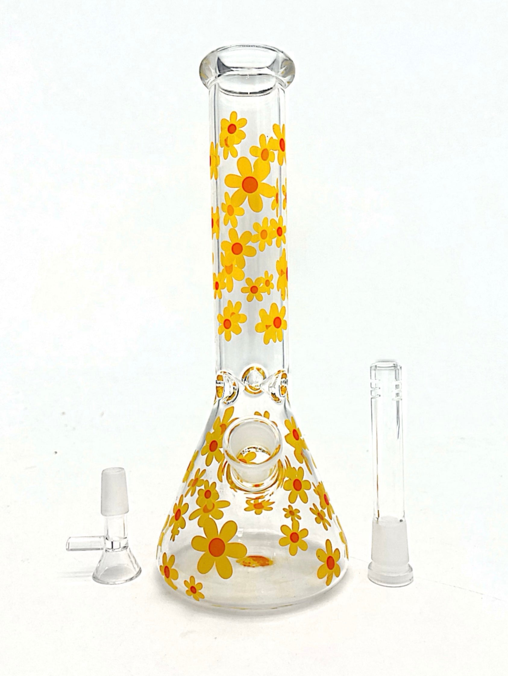 10" Flower Design Glass Bong