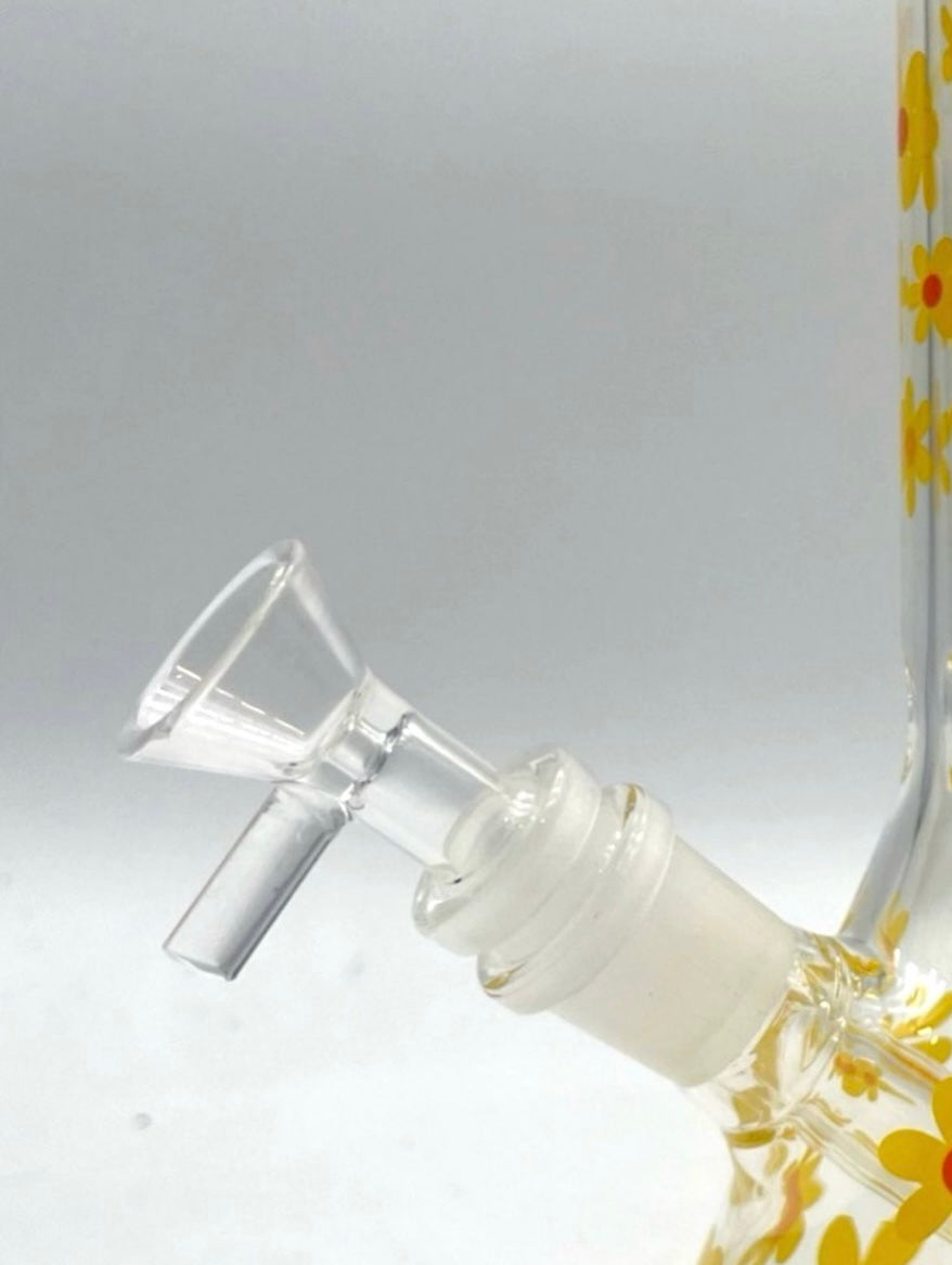10" Flower Design Glass Bong