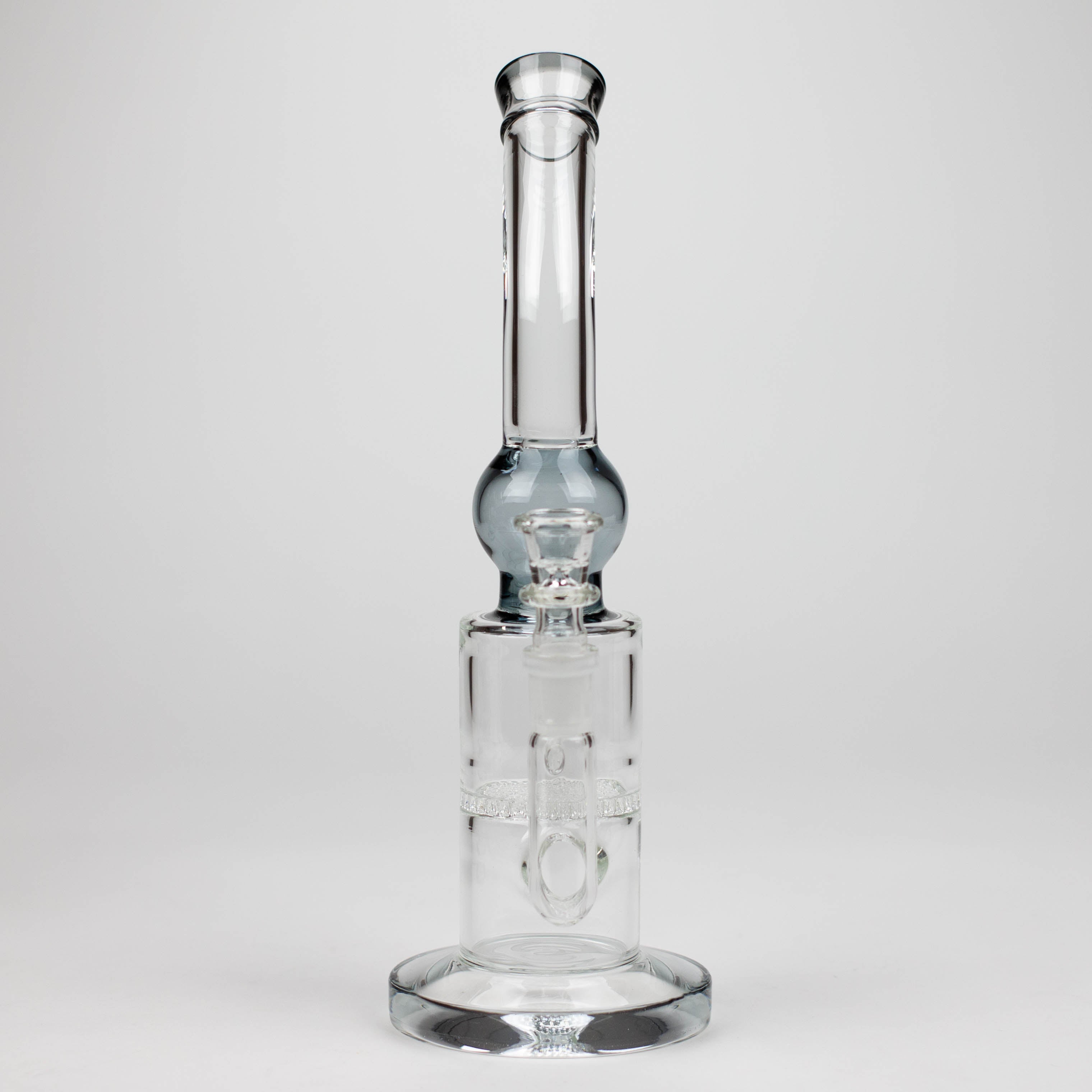 11" Color accented glass bong with honeycomb diffuser-Assorted