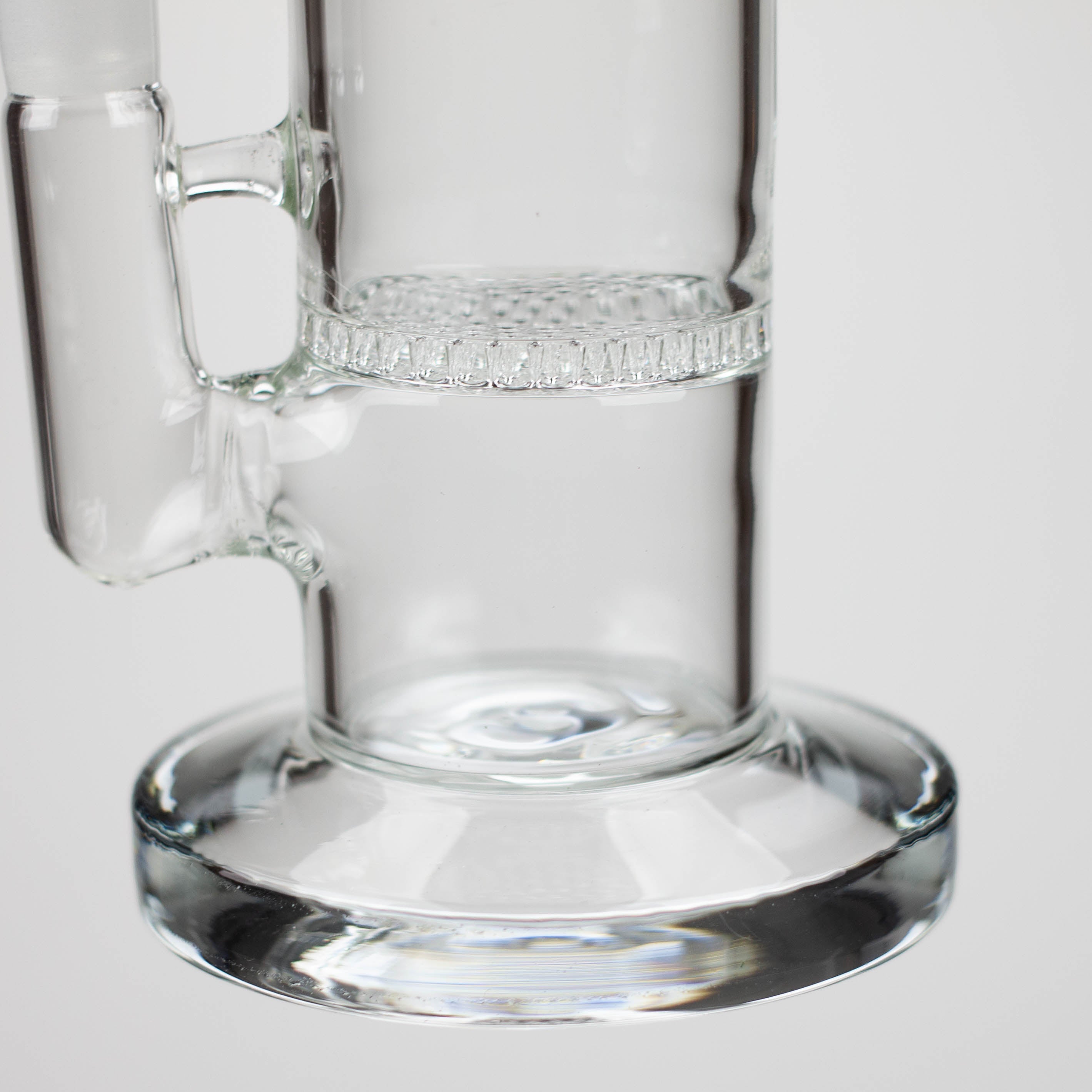 11" Color accented glass bong with honeycomb diffuser-Assorted