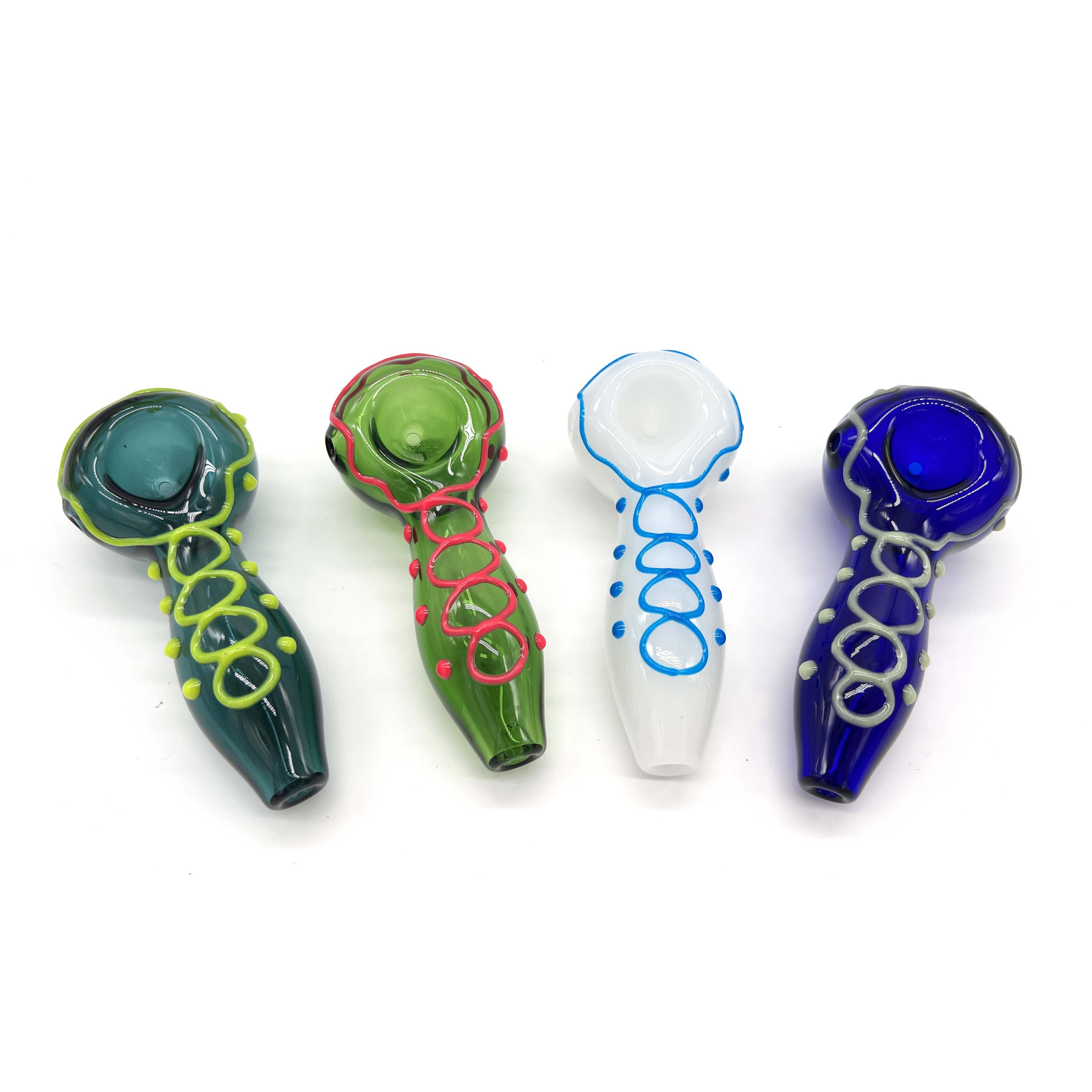 Glow In The Dark Glass Smoking Spoon Hand Pipe