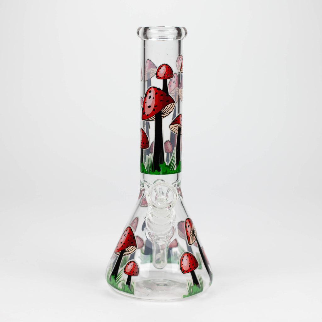 Z10" Glow in the dark Glass Bong With  Mushroom Design