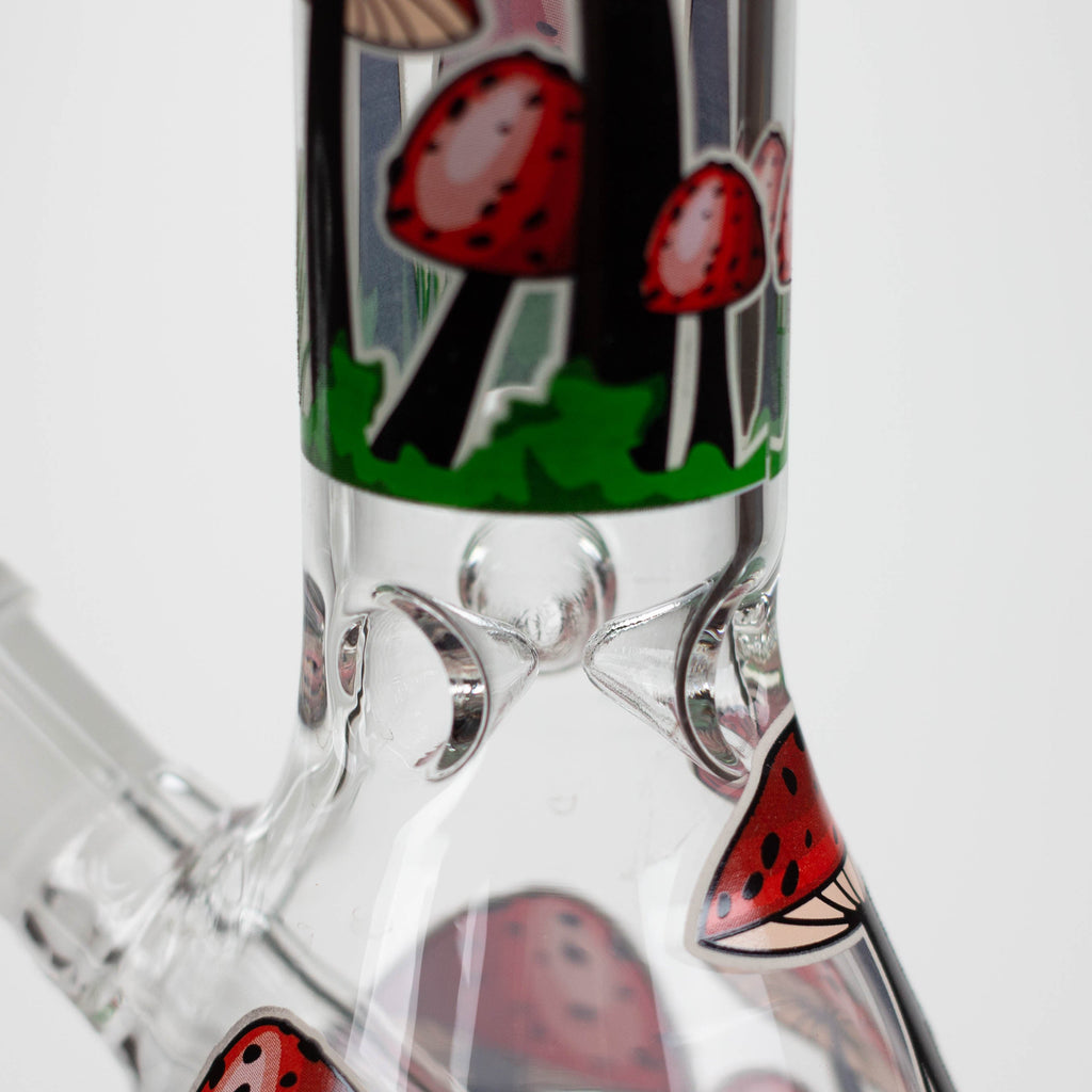 Z10" Glow in the dark Glass Bong With  Mushroom Design