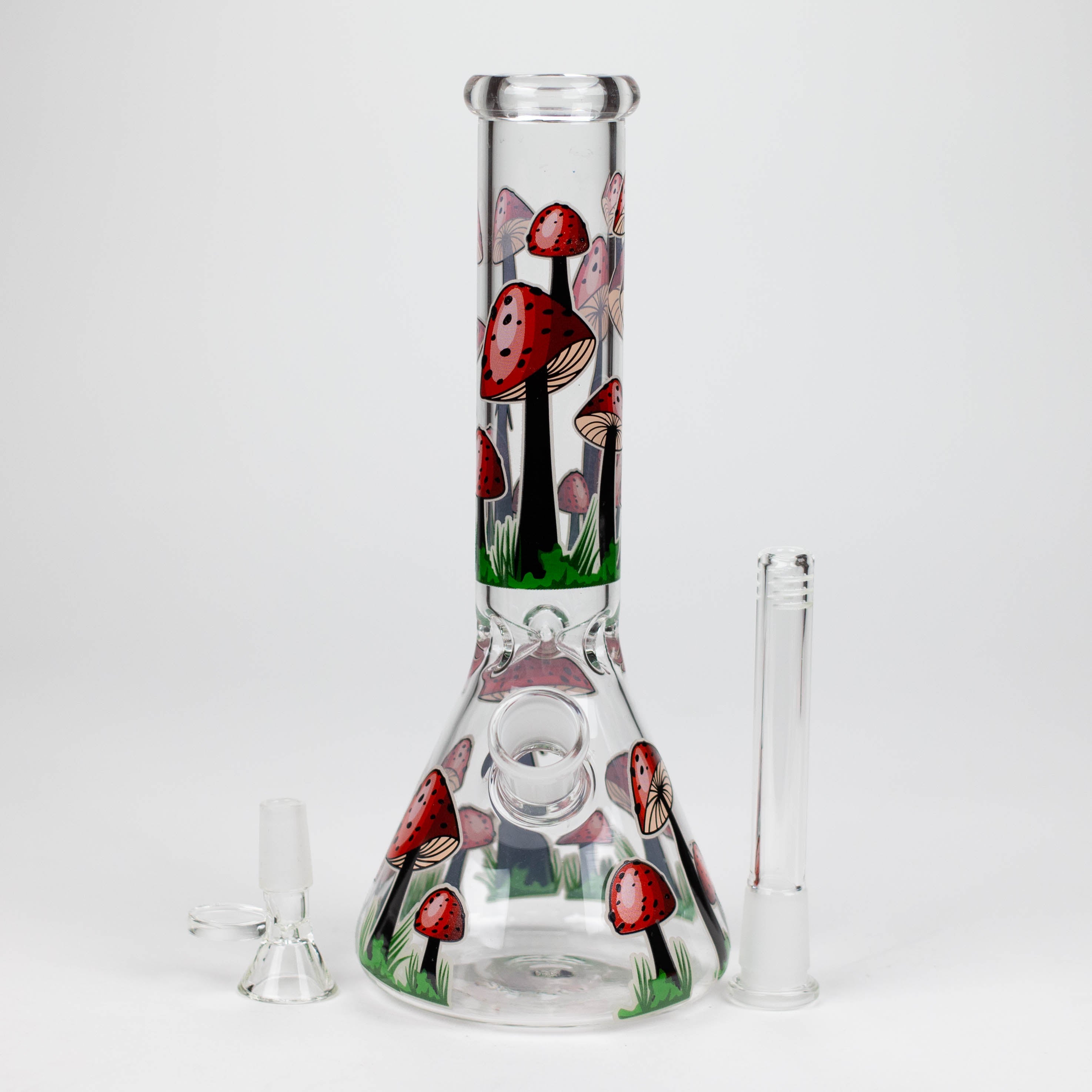 Z10" Glow in the dark Glass Bong With  Mushroom Design