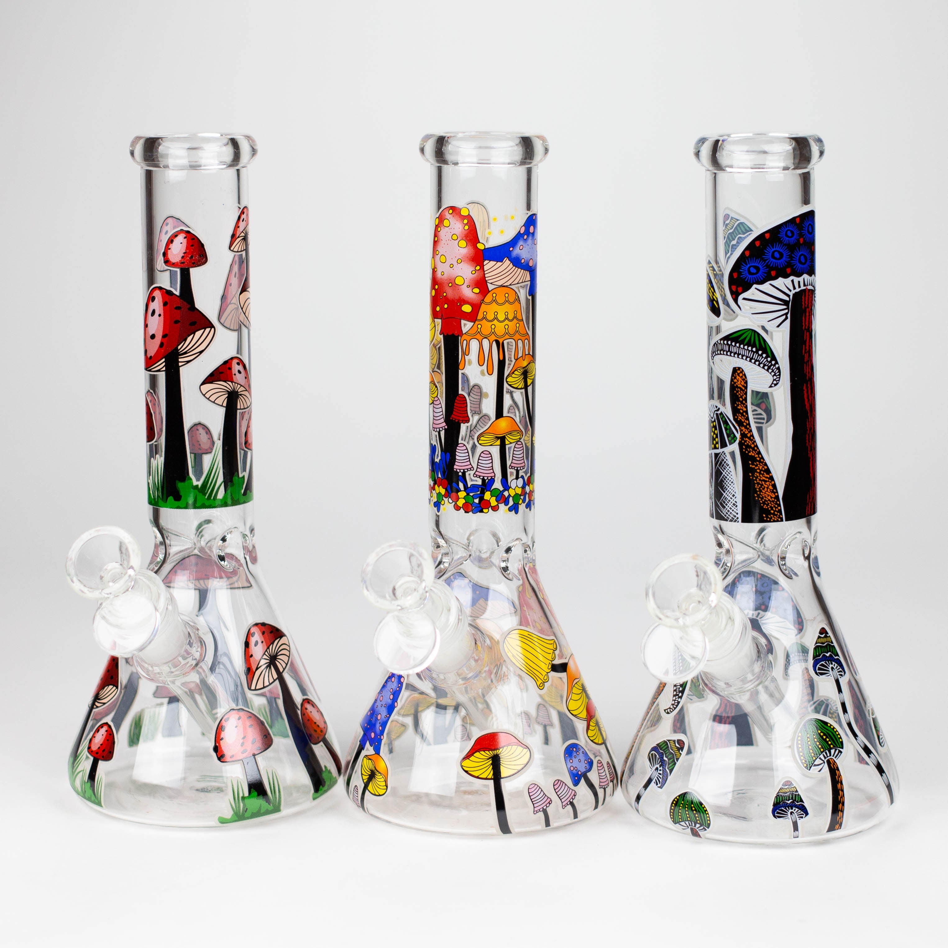 Z10" Glow in the dark Glass Bong With  Mushroom Design