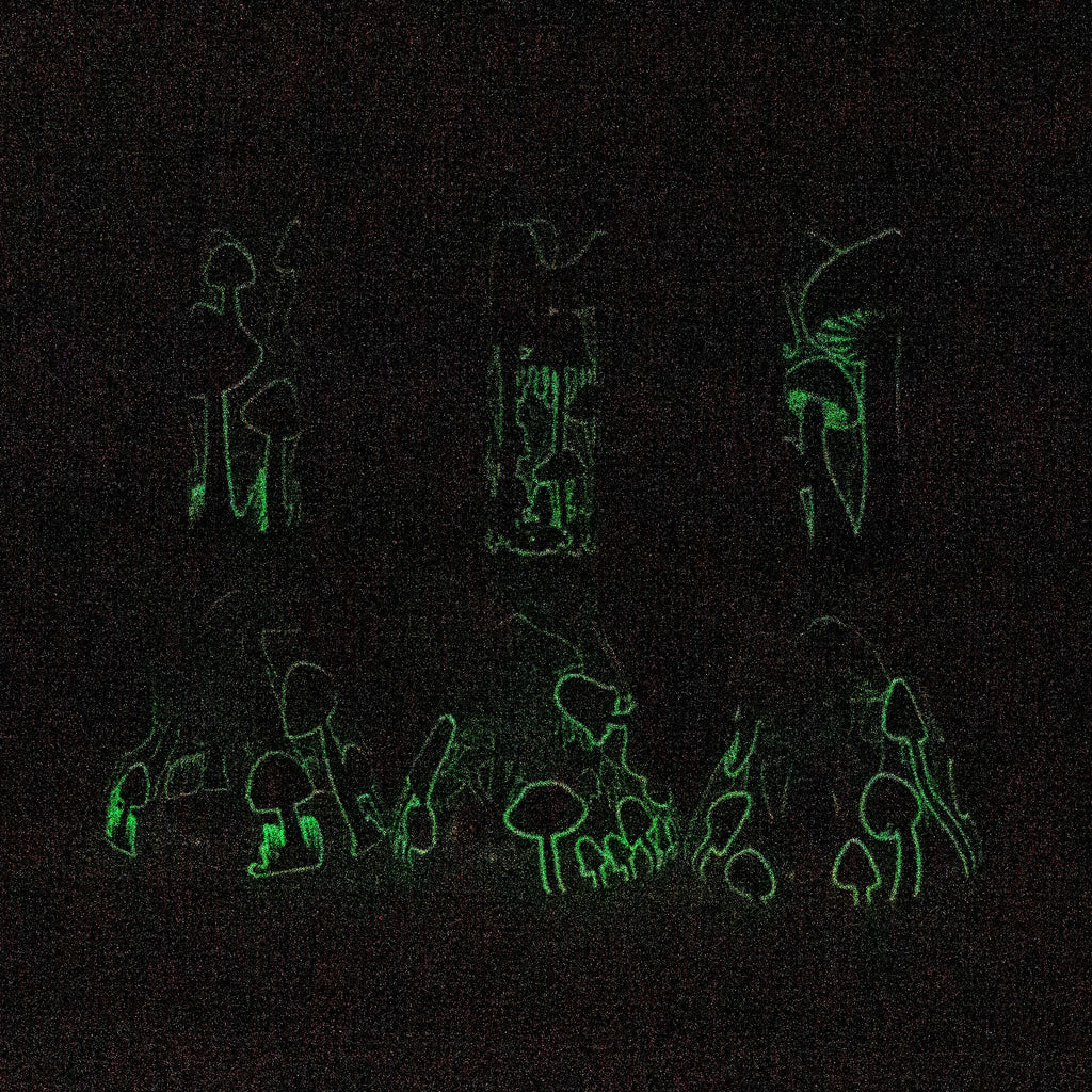 Z10" Glow in the dark Glass Bong With  Mushroom Design