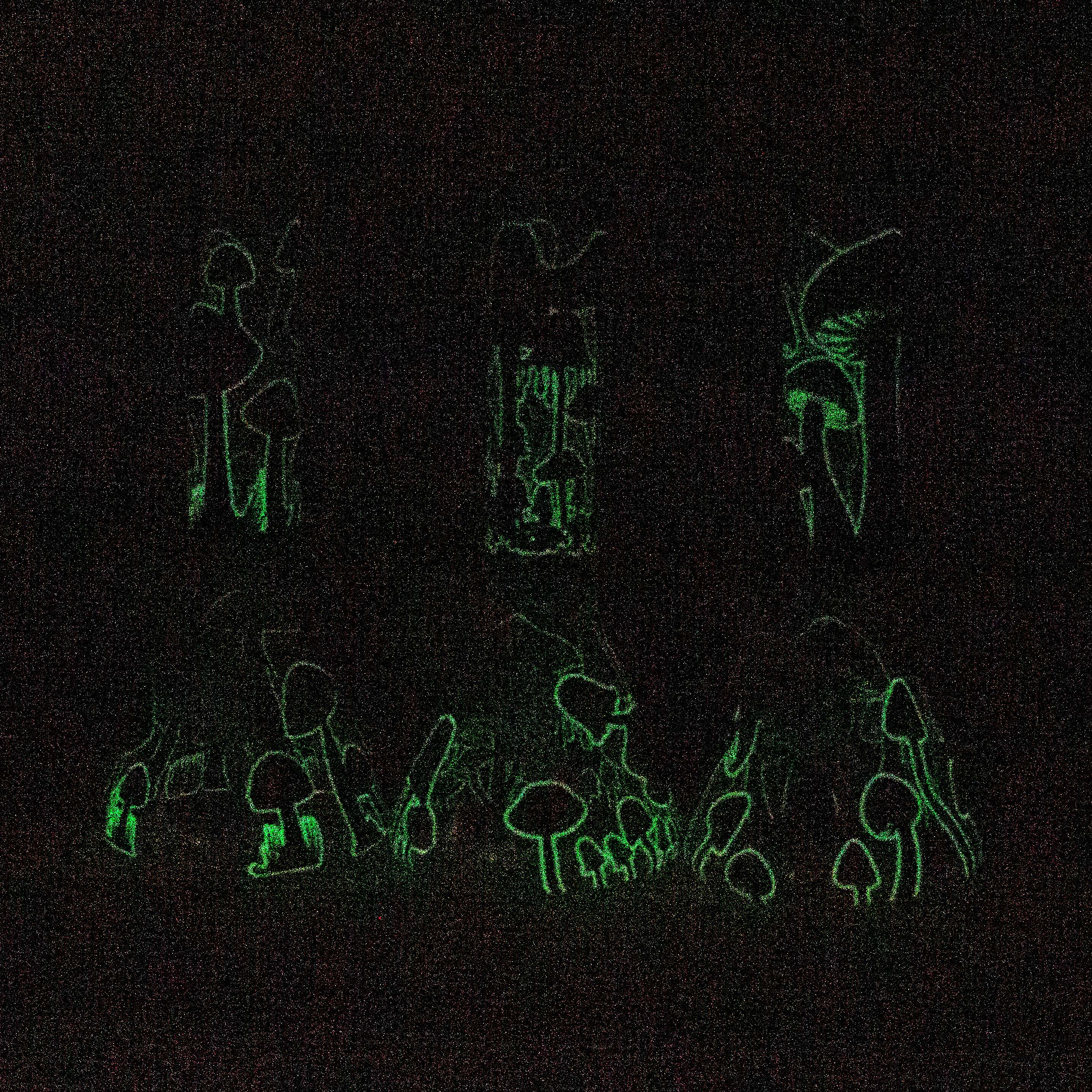 Z10" Glow in the dark Glass Bong With  Mushroom Design