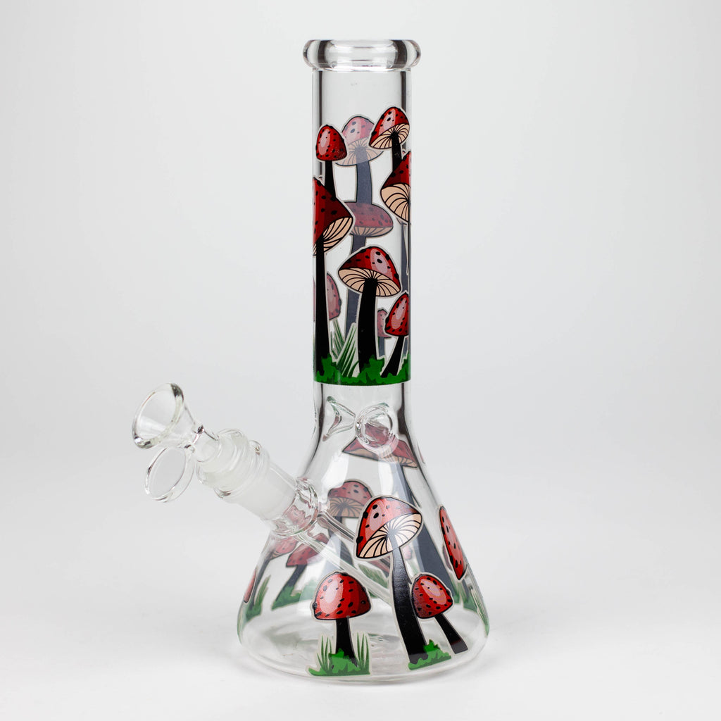 Z10" Glow in the dark Glass Bong With  Mushroom Design
