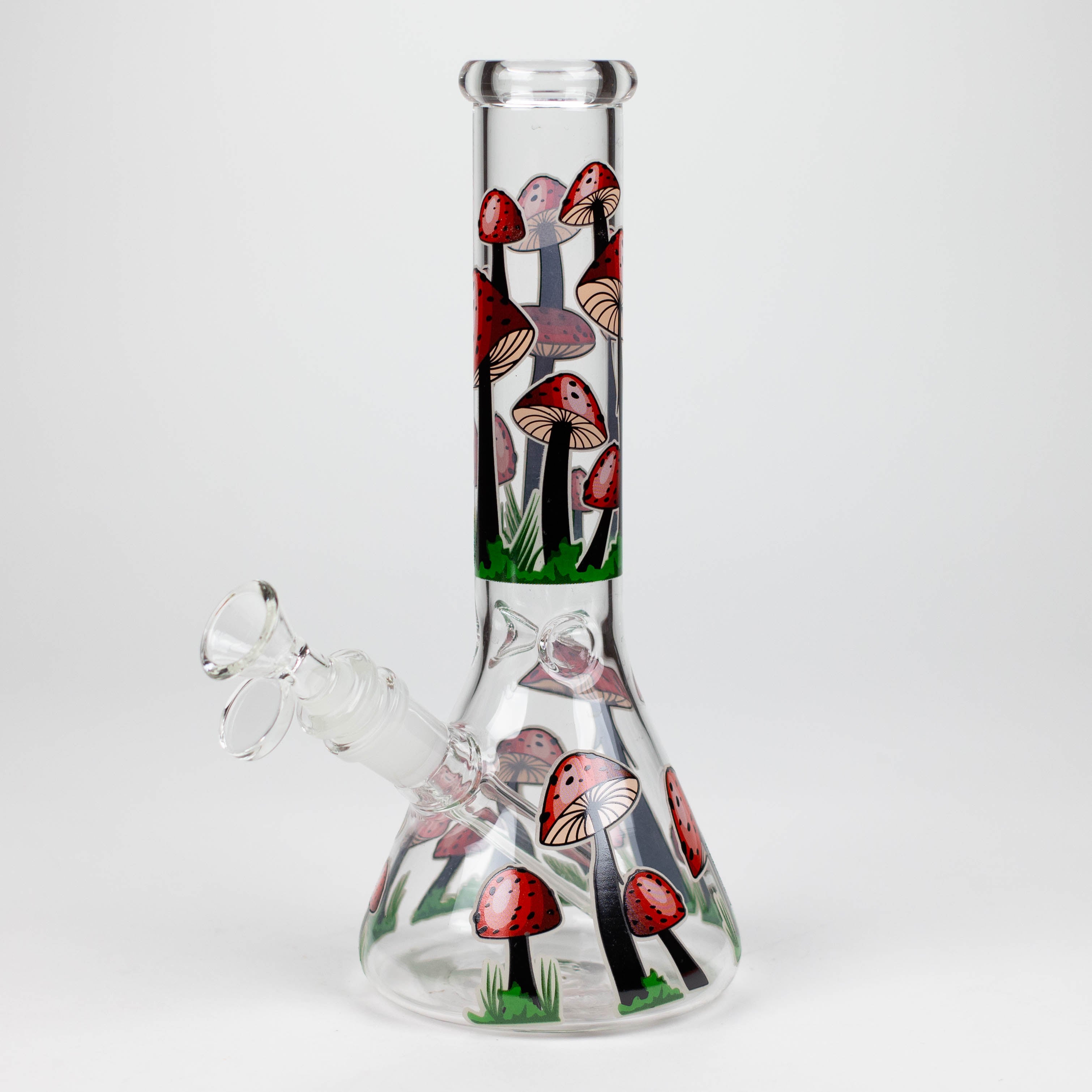 Z10" Glow in the dark Glass Bong With  Mushroom Design