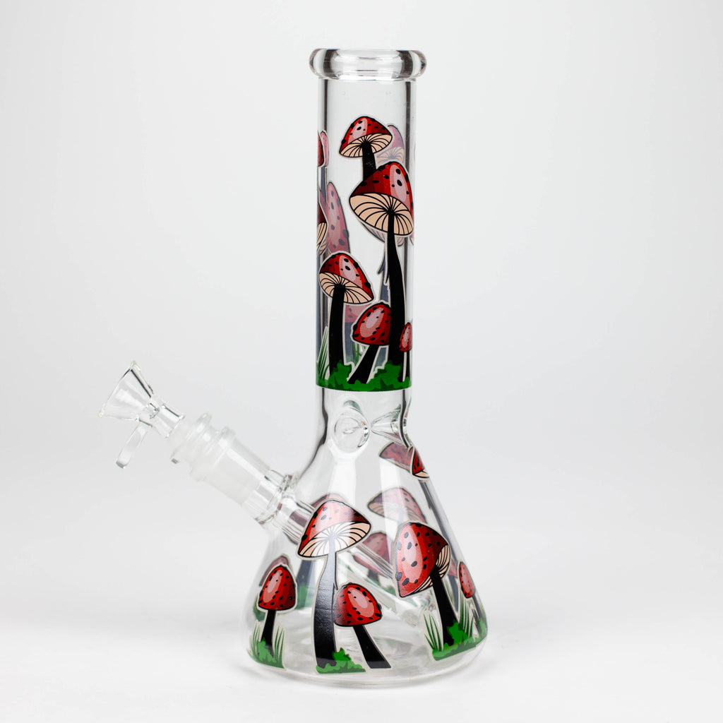 Z10" Glow in the dark Glass Bong With  Mushroom Design