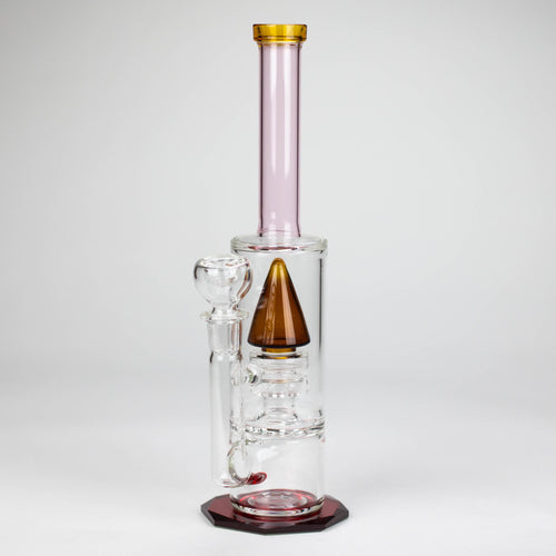 10" diamond cut stemless glass water pipe