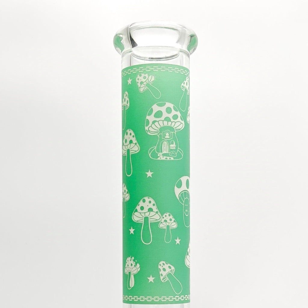14" 7mm Mushroom Glow in the dark Bong