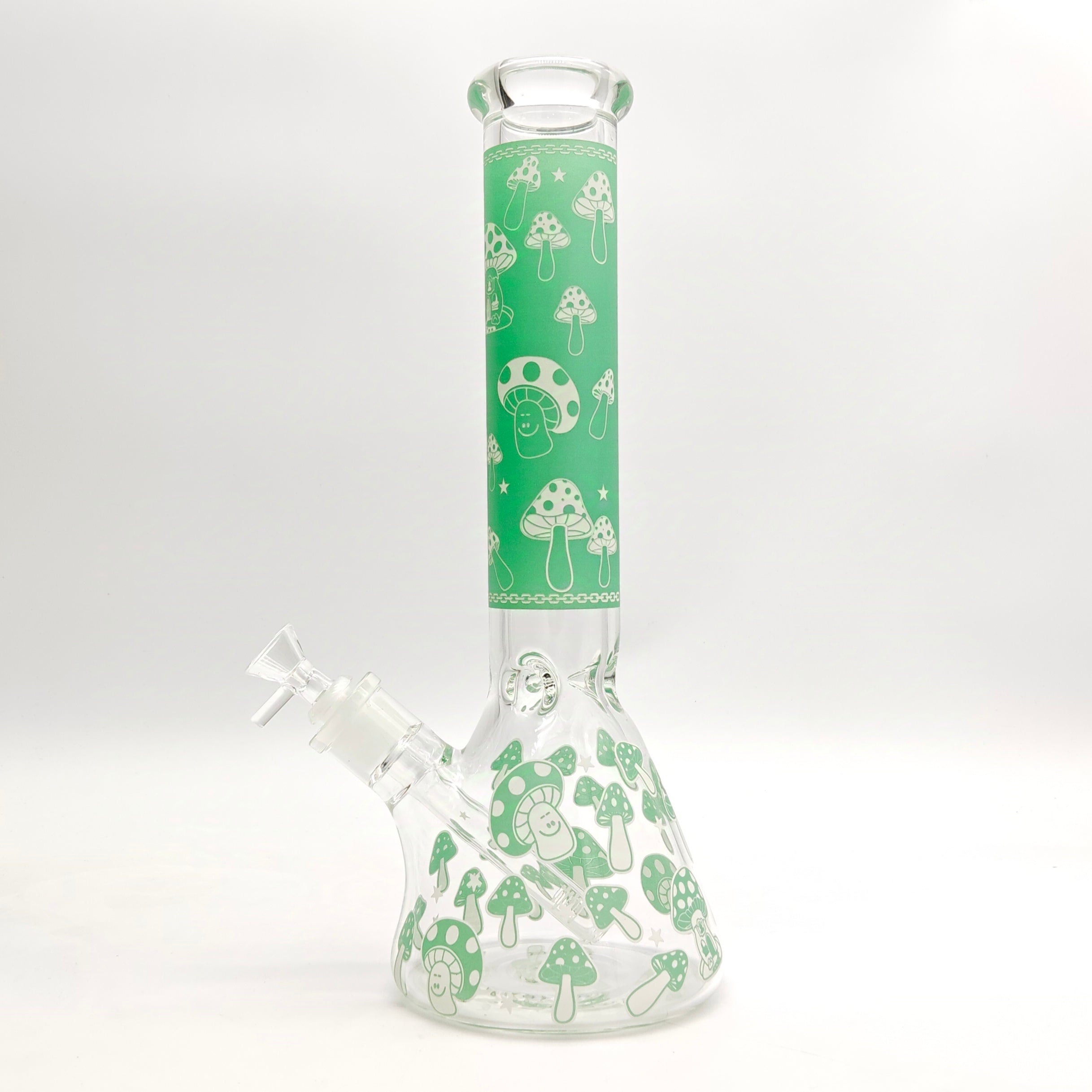 14" 7mm Mushroom Glow in the dark Bong