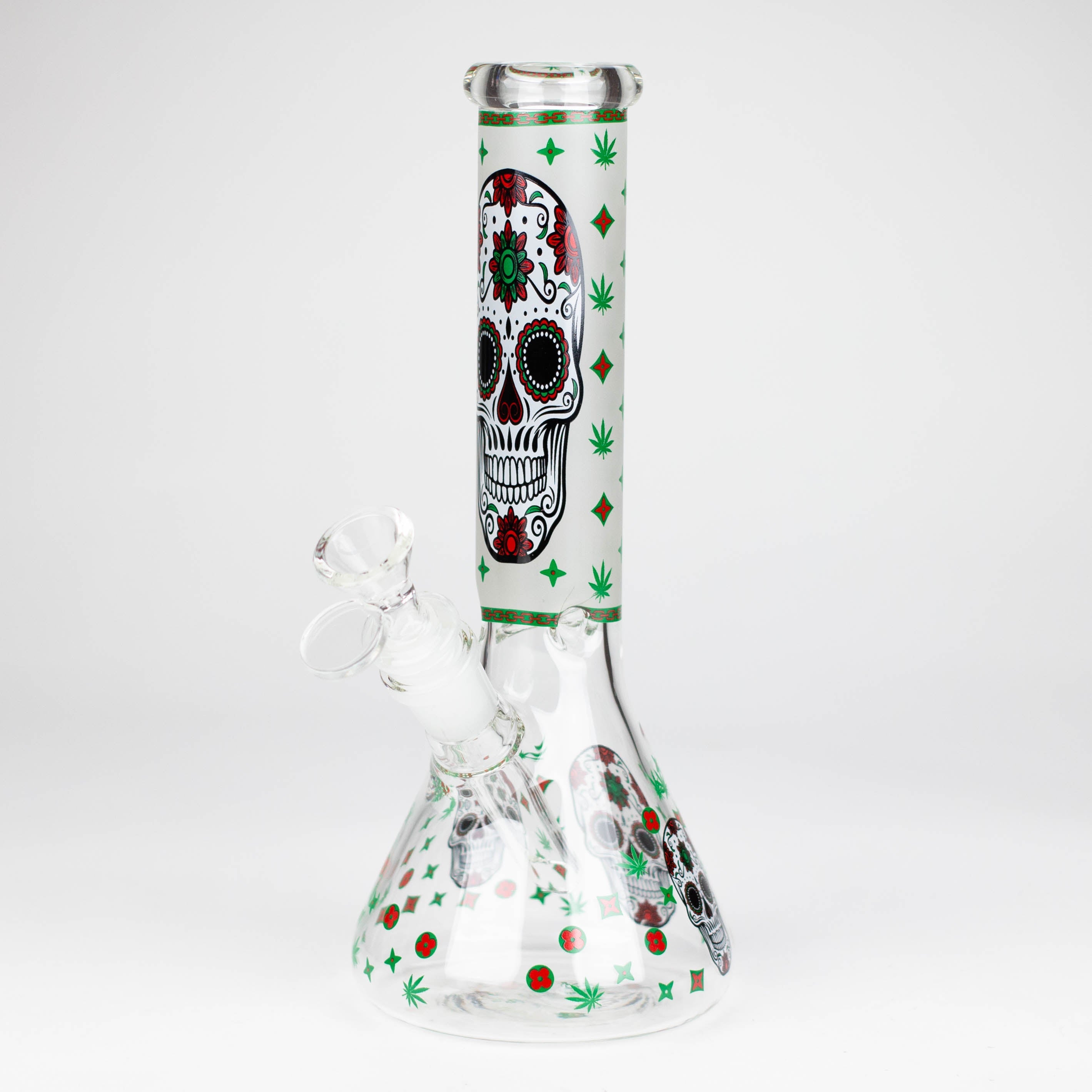 Z10" Glass Bong With Sugar Skull  Design