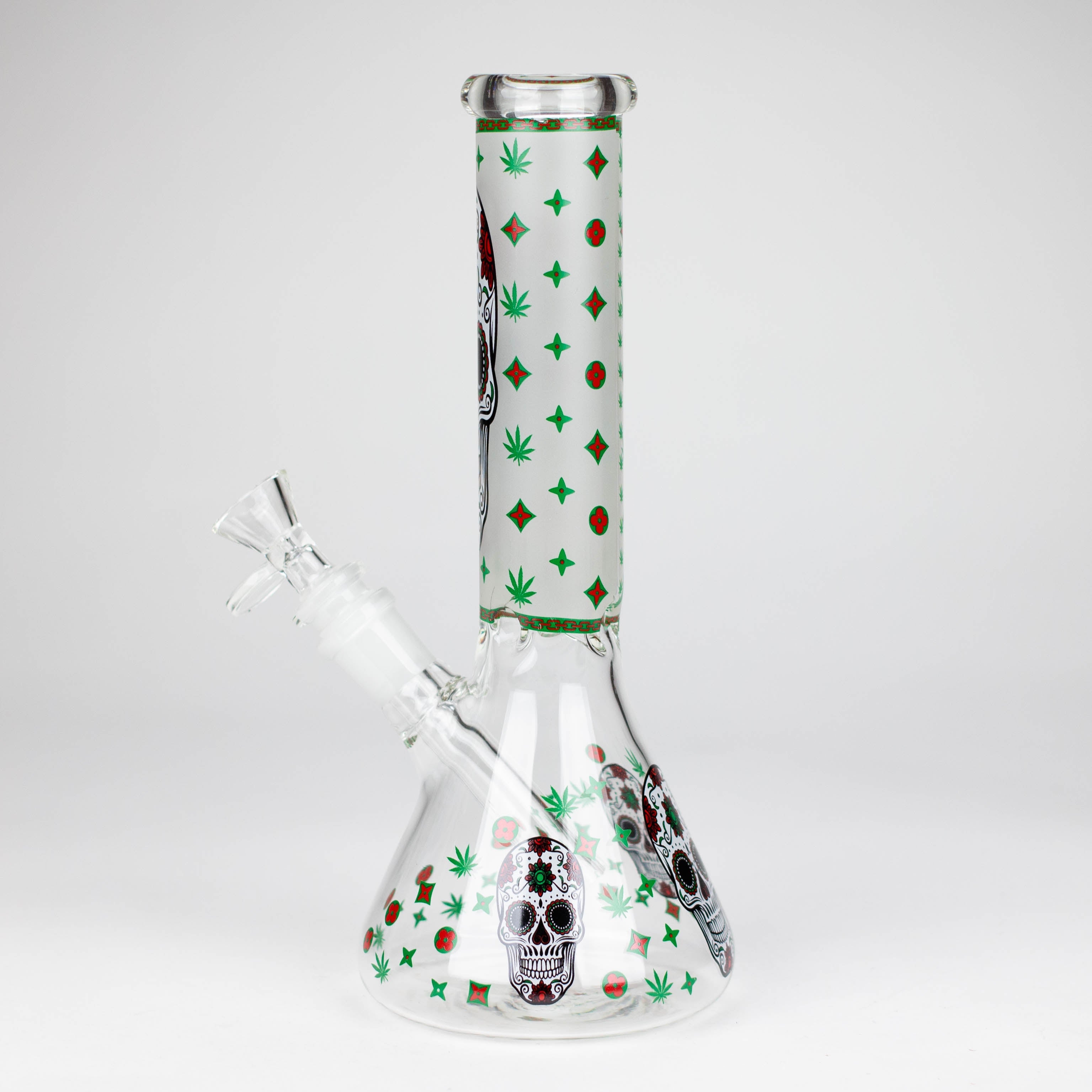 Z10" Glass Bong With Sugar Skull  Design