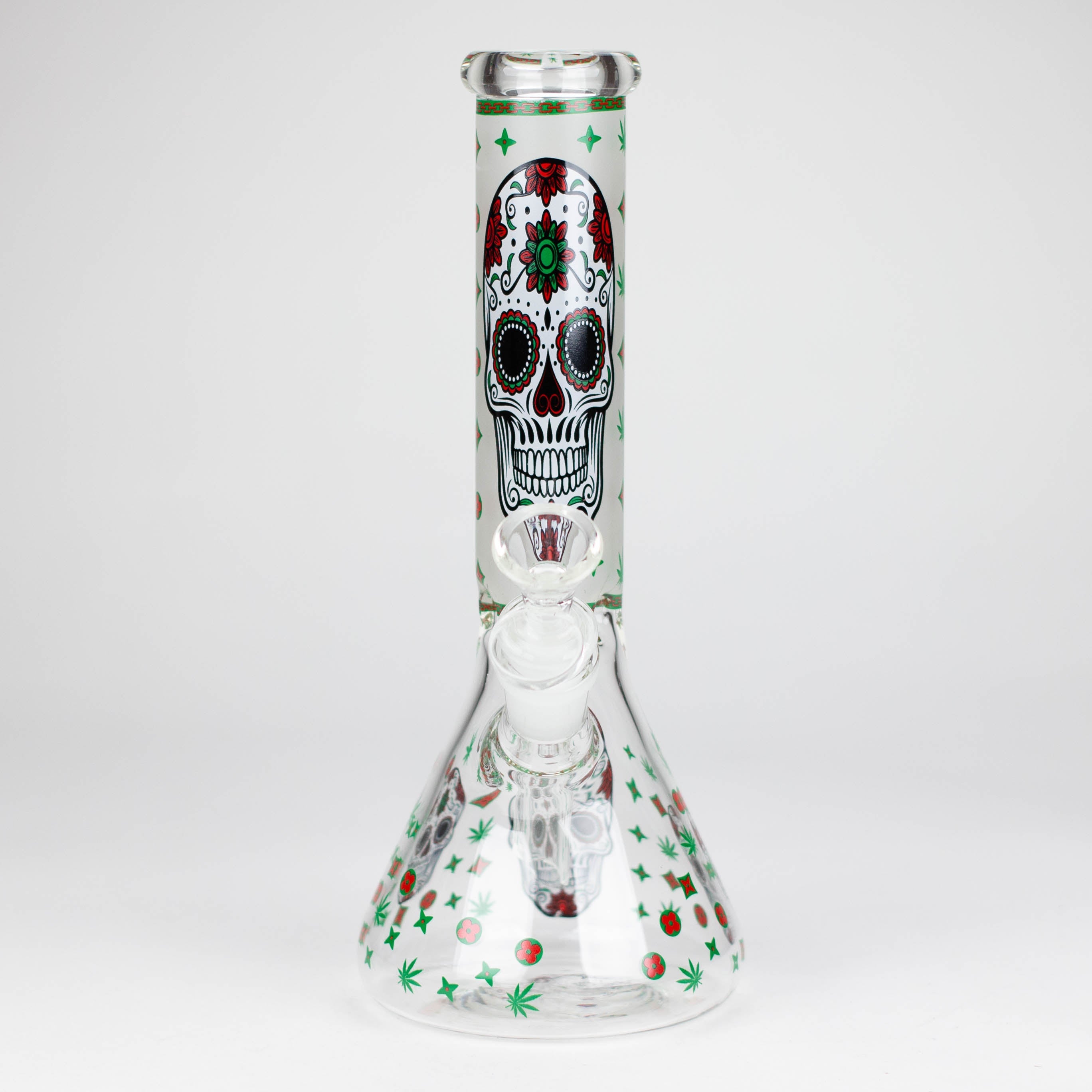 Z10" Glass Bong With Sugar Skull  Design