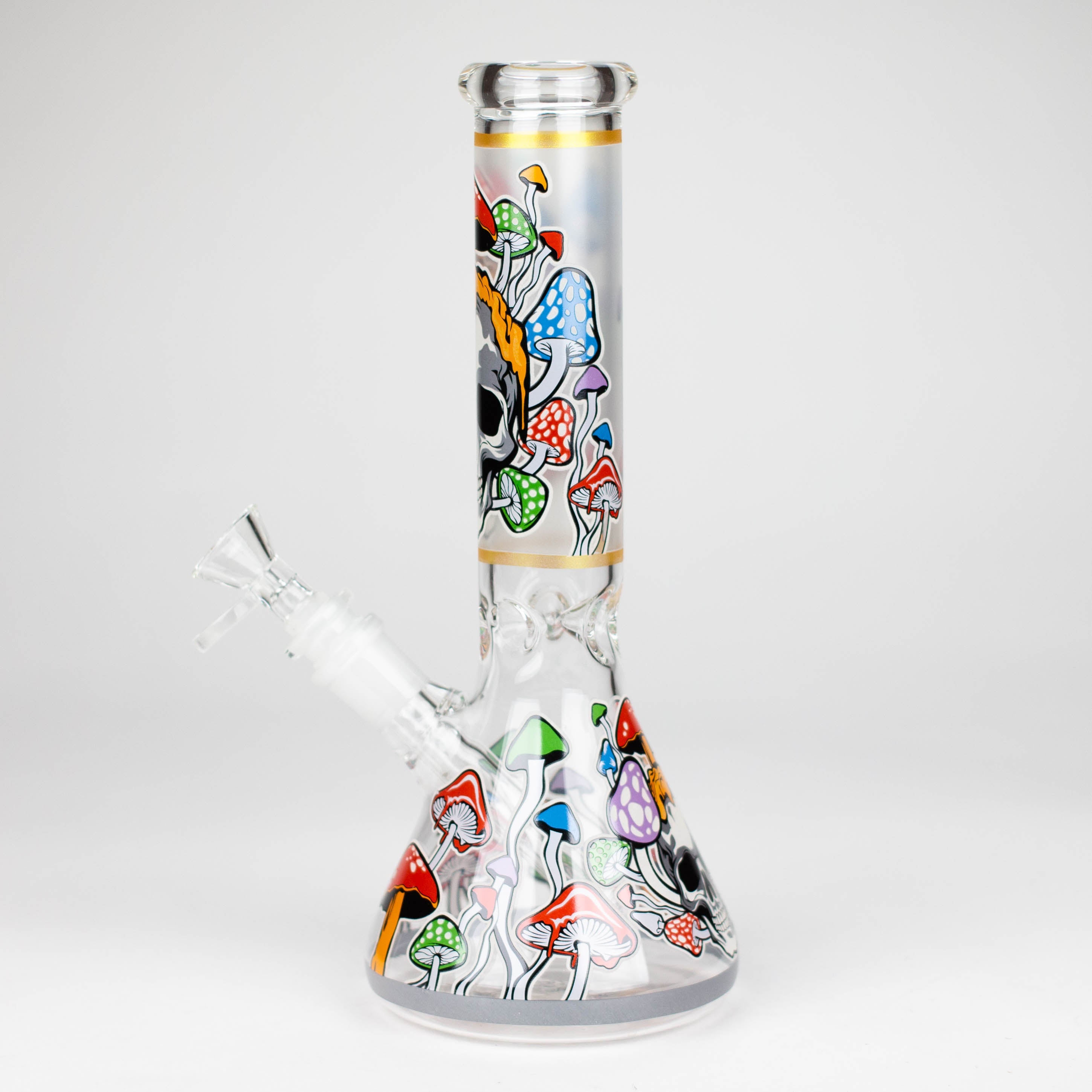 Z10" Glow in the dark Glass Bong With  Mushroom Skull  Design