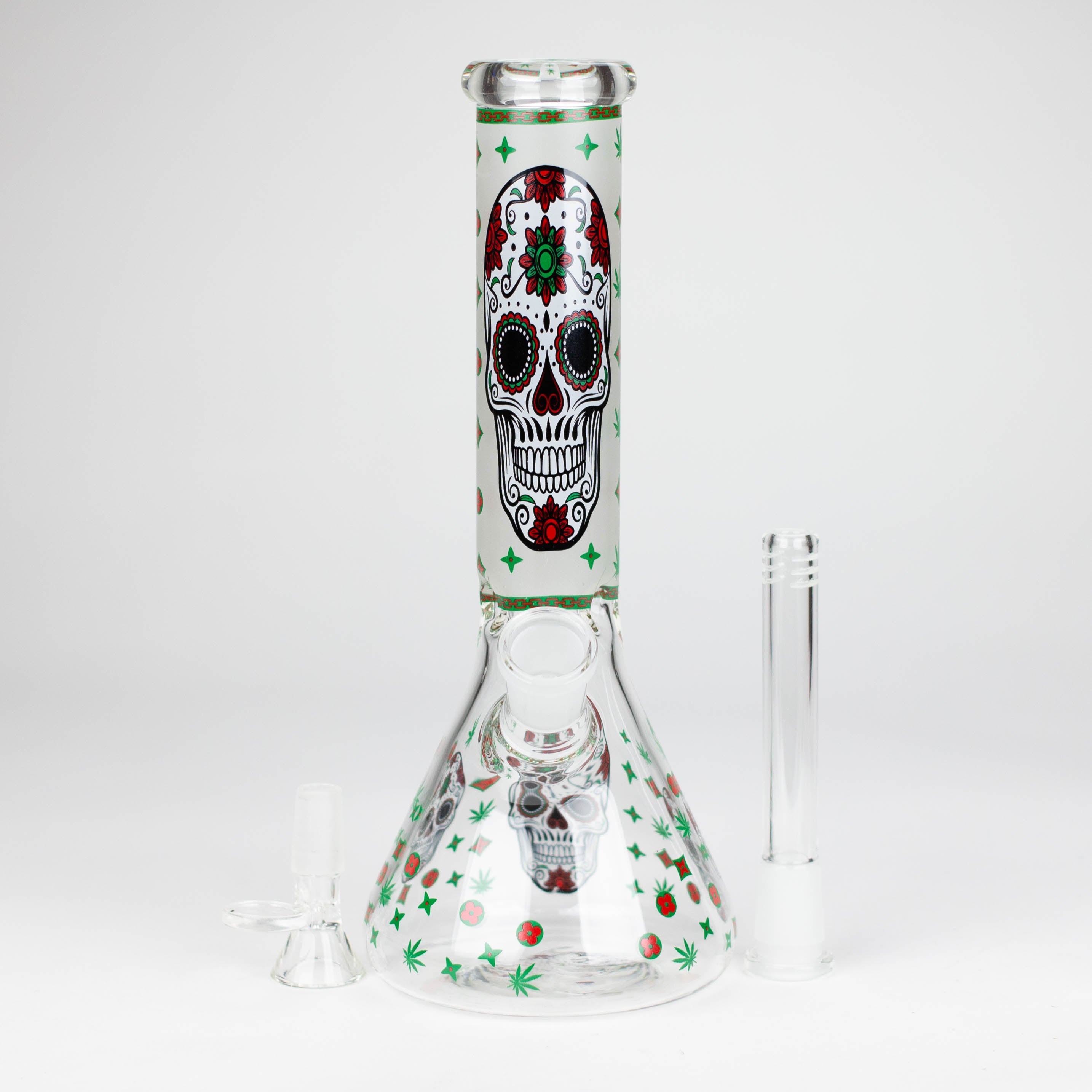 Z10" Glass Bong With Sugar Skull  Design