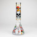Z10" Glow in the dark Glass Bong With  Mushroom Skull  Design