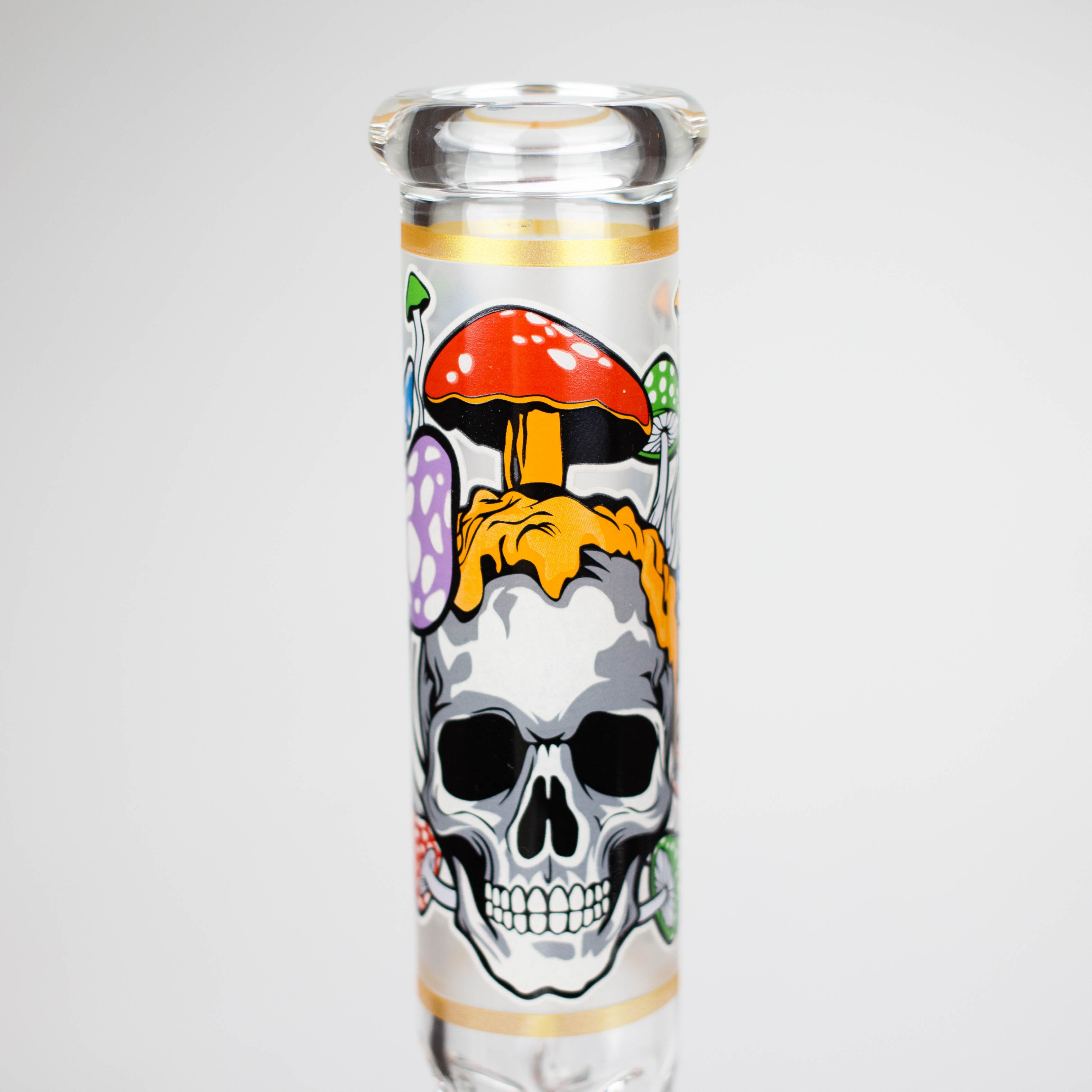 Z10" Glow in the dark Glass Bong With  Mushroom Skull  Design