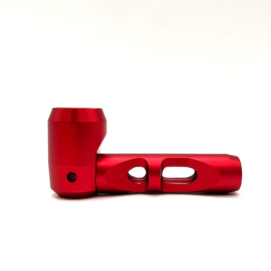 Metal hand pipe with glass bowl and tube