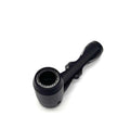 Metal hand pipe with glass bowl and tube